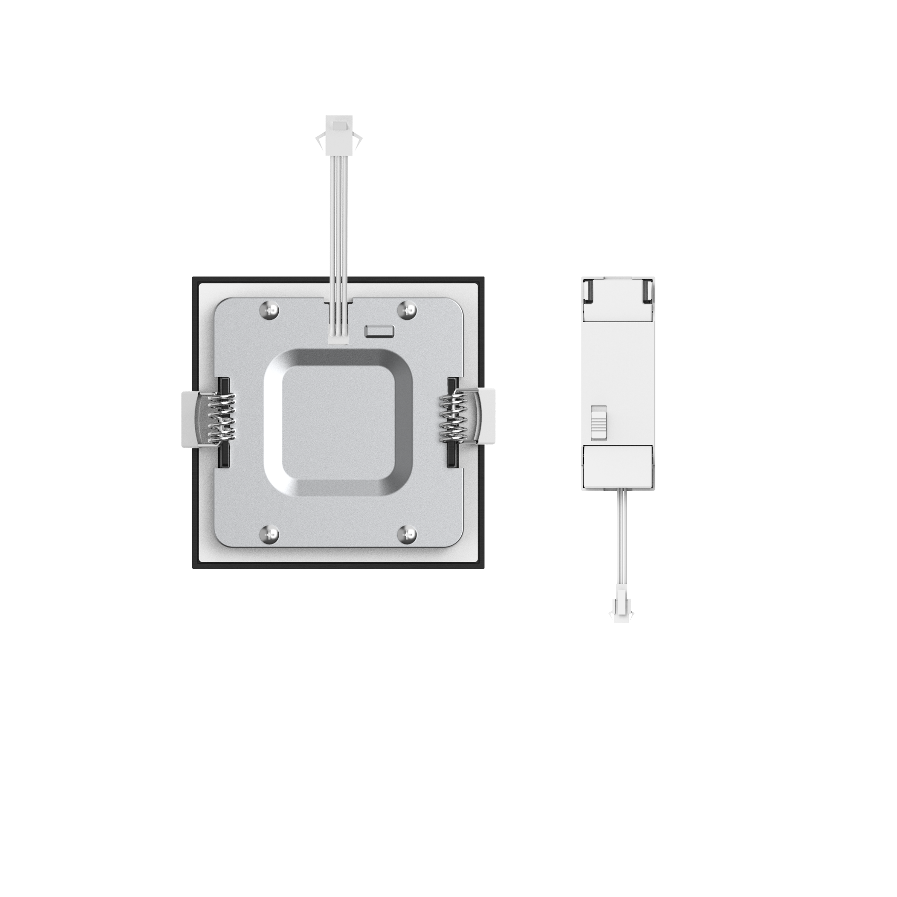 Downlight LED empotrable INSPIRE Extraflat negro cuadrada 620 lm 4 W luz color luz de cálida a fría CCT (2700K-6000K) IP44 - Foco LED empotrado para baños - 3
