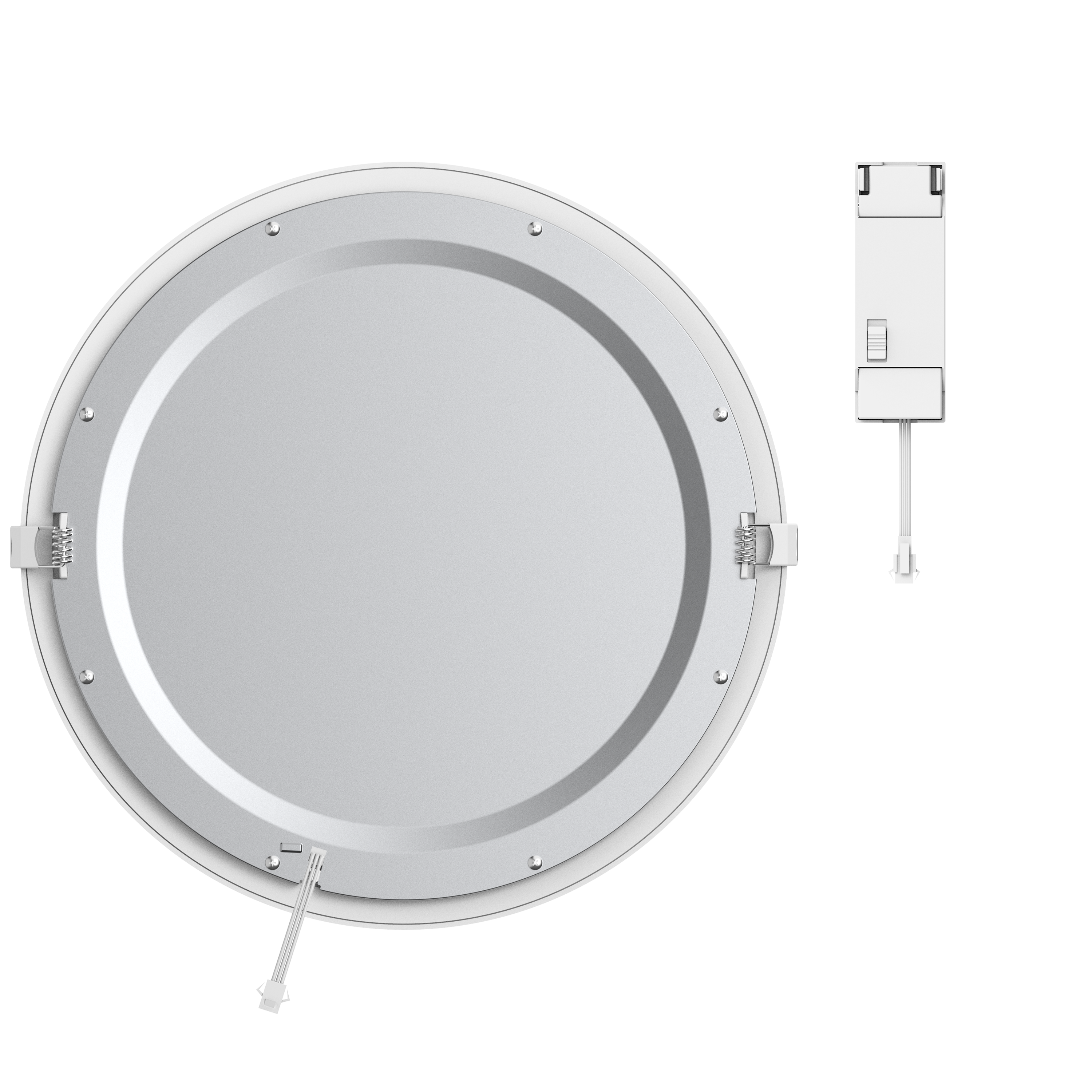 Downlight LED empotrable INSPIRE EXTRAFLAT blanco redondo ø30 cm 3400 lm 22 W luz CCT 2700K-6000KK CRI 89-80 luz natural y fiel IP44 - Foco LED empotrado para baños - 5