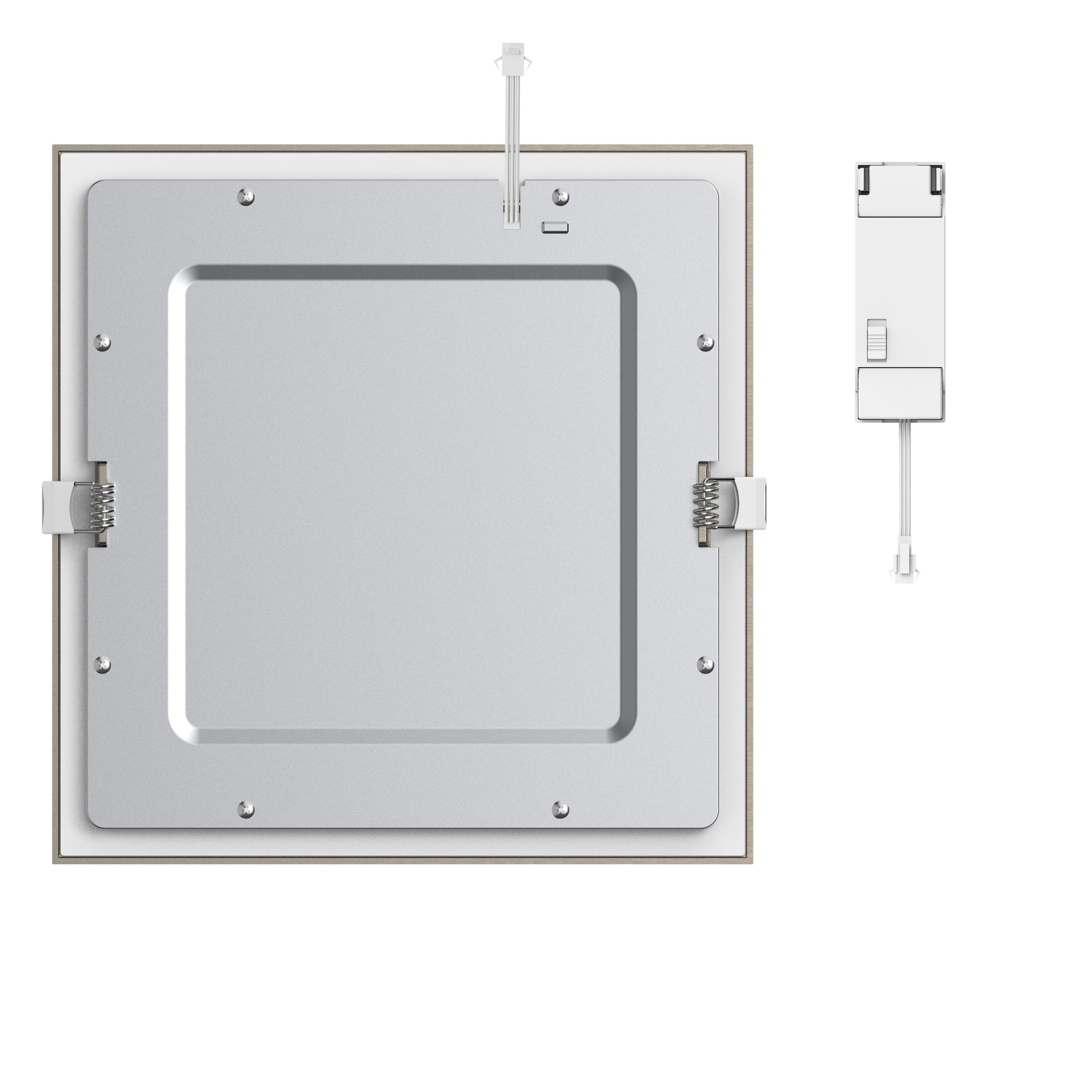Downlight LED empotrable INSPIRE Extraflat gris cuadrado ø22.5 cm 3100 lm 19 W luz color luz de cálida a fría CCT (2700K-6000K) IP44 - Foco LED empotrado para baños - 5