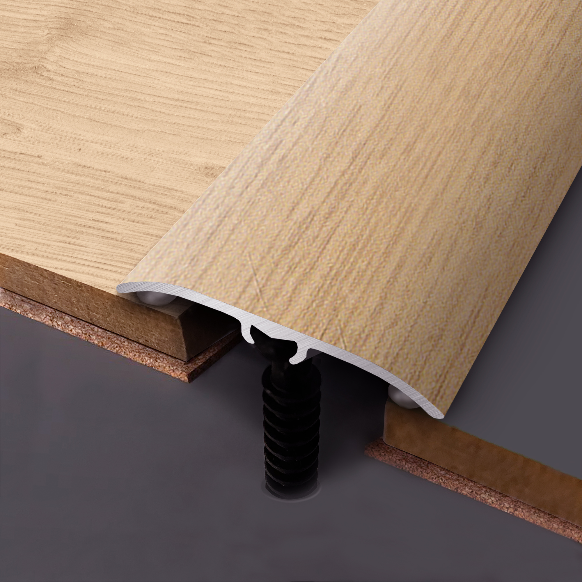 Barre de seuil 4 en 1 alu décor canavese blond à fixer, l.3.7cm x L.83cm ARTENS - 2