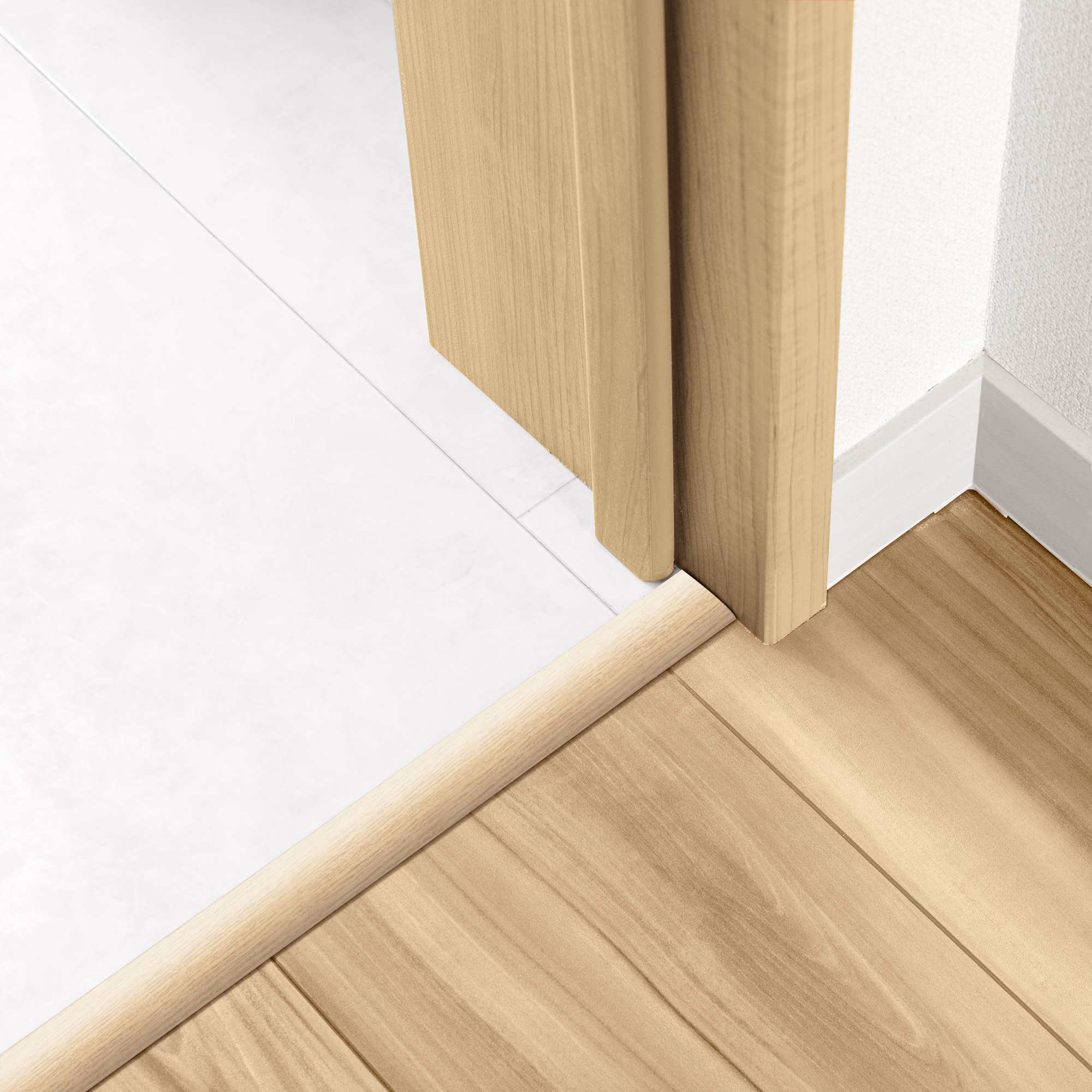 Barre de seuil 4 en 1 alu décor canavese blond à fixer, l.3.7cm x L.83cm ARTENS - 3