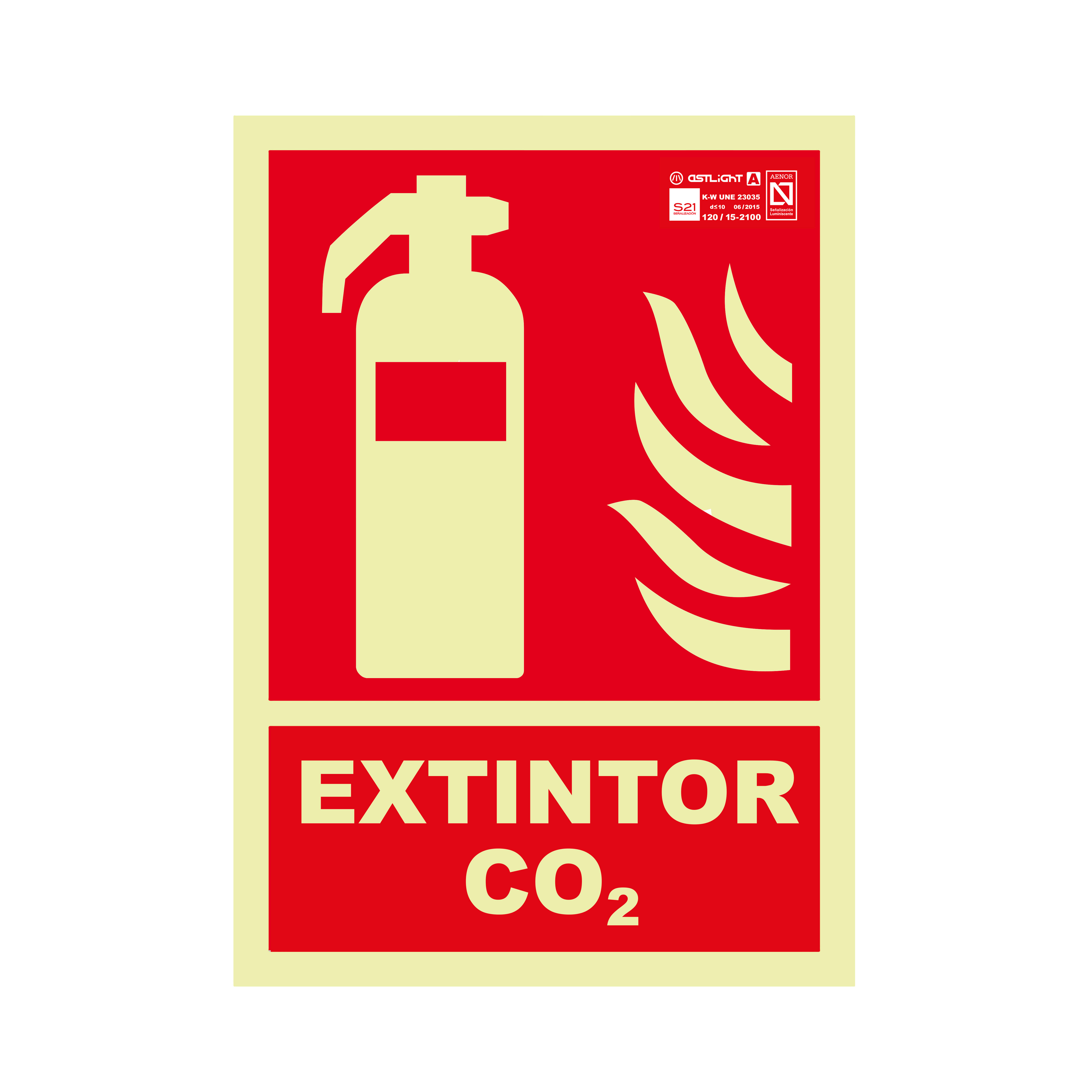 Señal fotoluminiscente Clase A "Extintor de CO2", 210x297 mm | Leroy Merlin