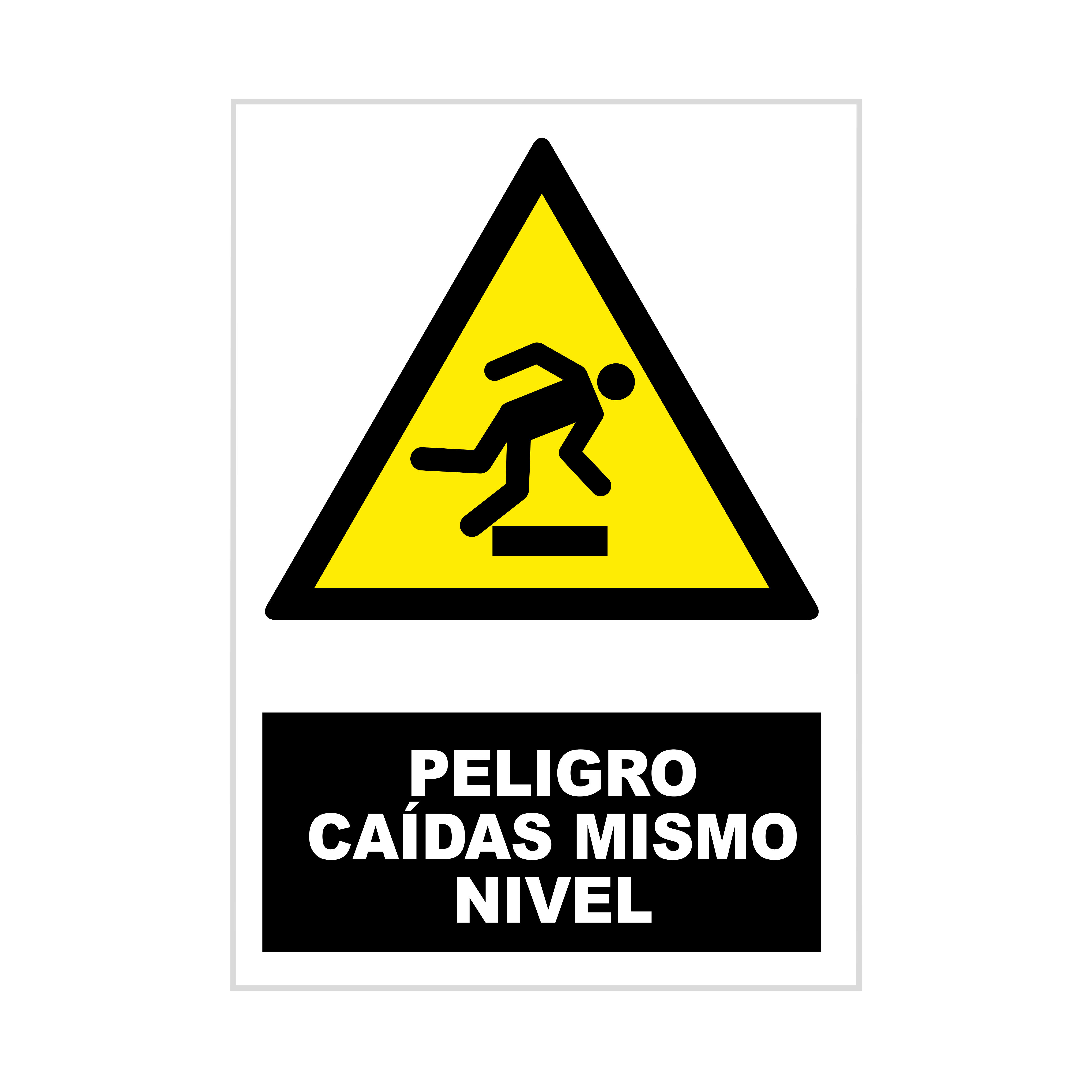 Señal De Seguridad Peligro Caídas Al Mismo Nivel En Glasspack 230 X 