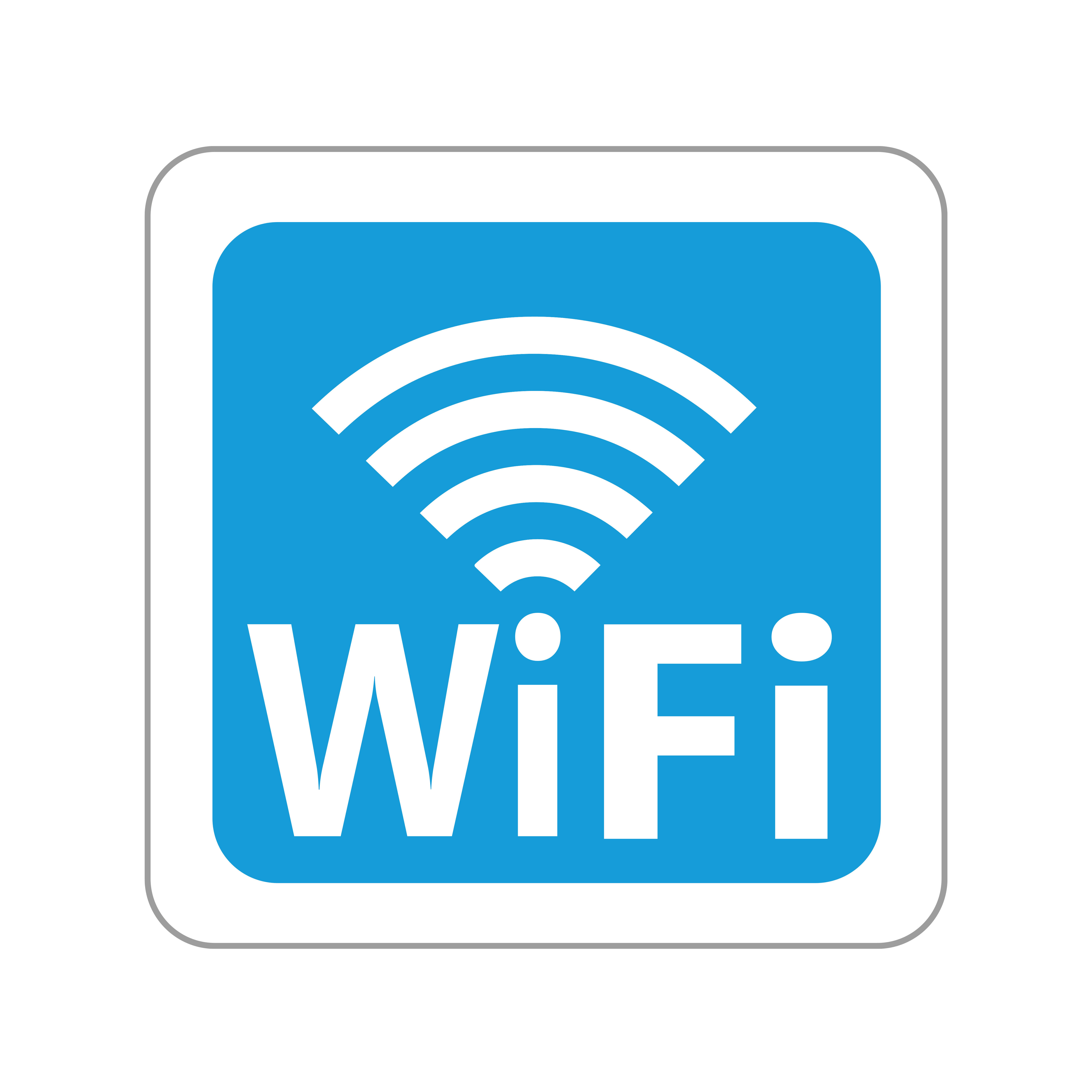 Cartel adhesivo zona wifi, 15x15 cm