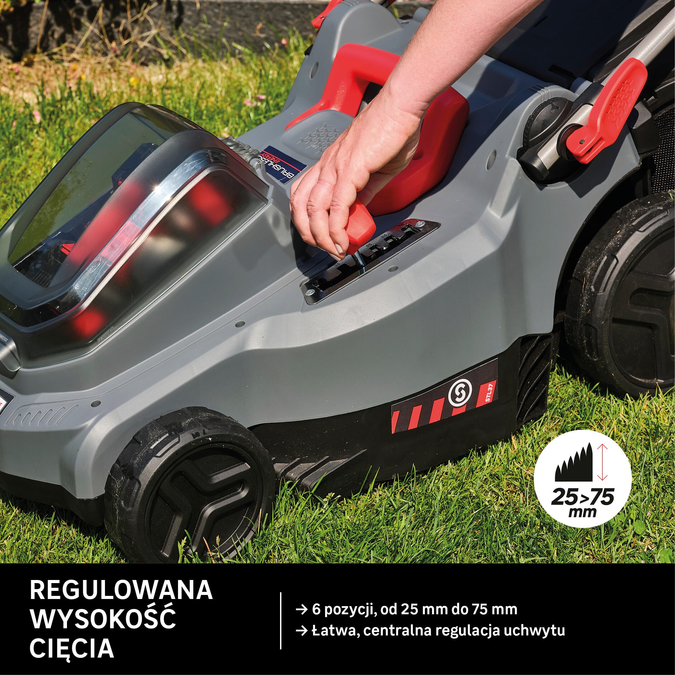 Kosiarka akumulatorowa Sterwins 36VLM2-37P.1A 18V 2x4Ah 37.5cm - 17