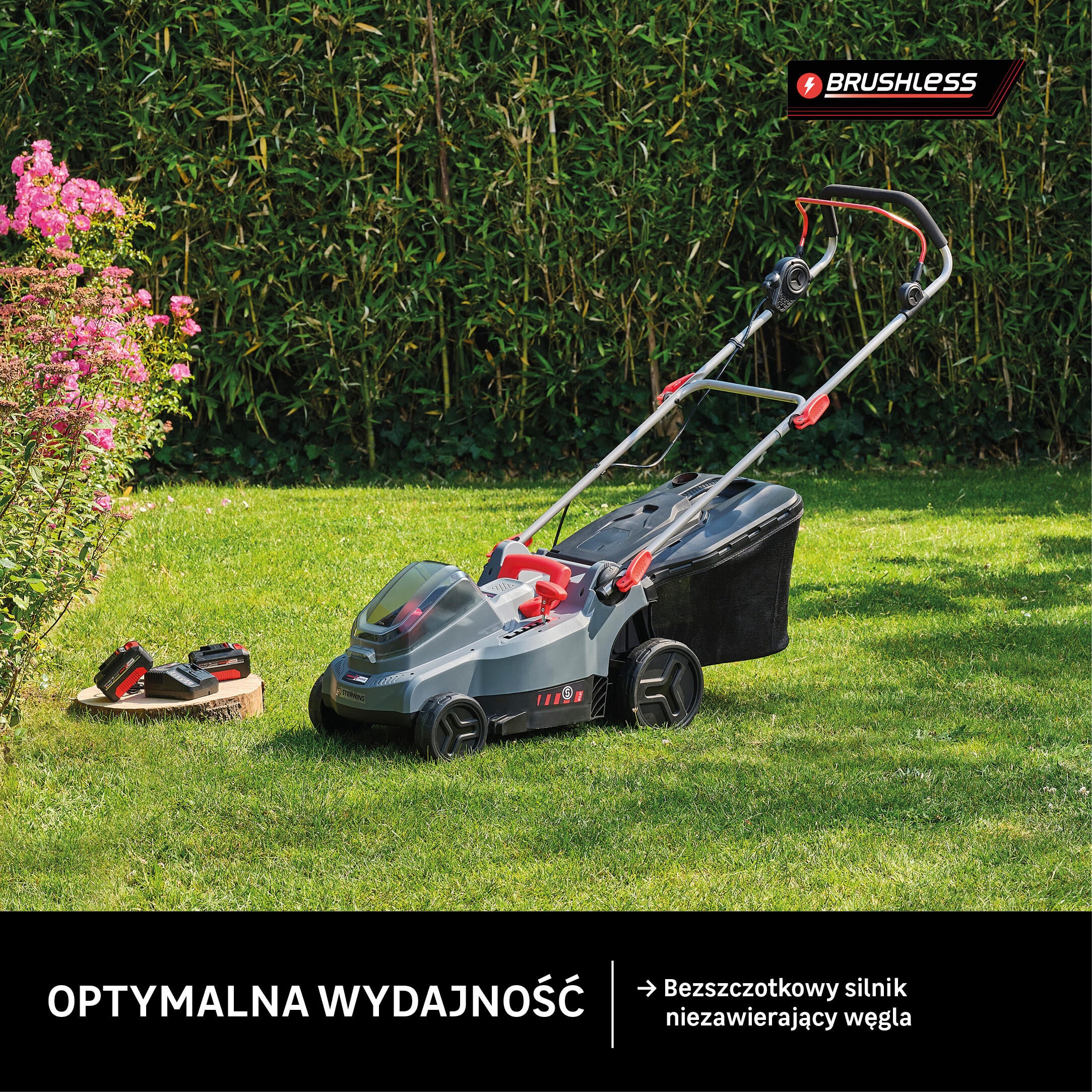 Kosiarka akumulatorowa Sterwins 36VLM2-37P.1A 18V 2x4Ah 37.5cm - 14