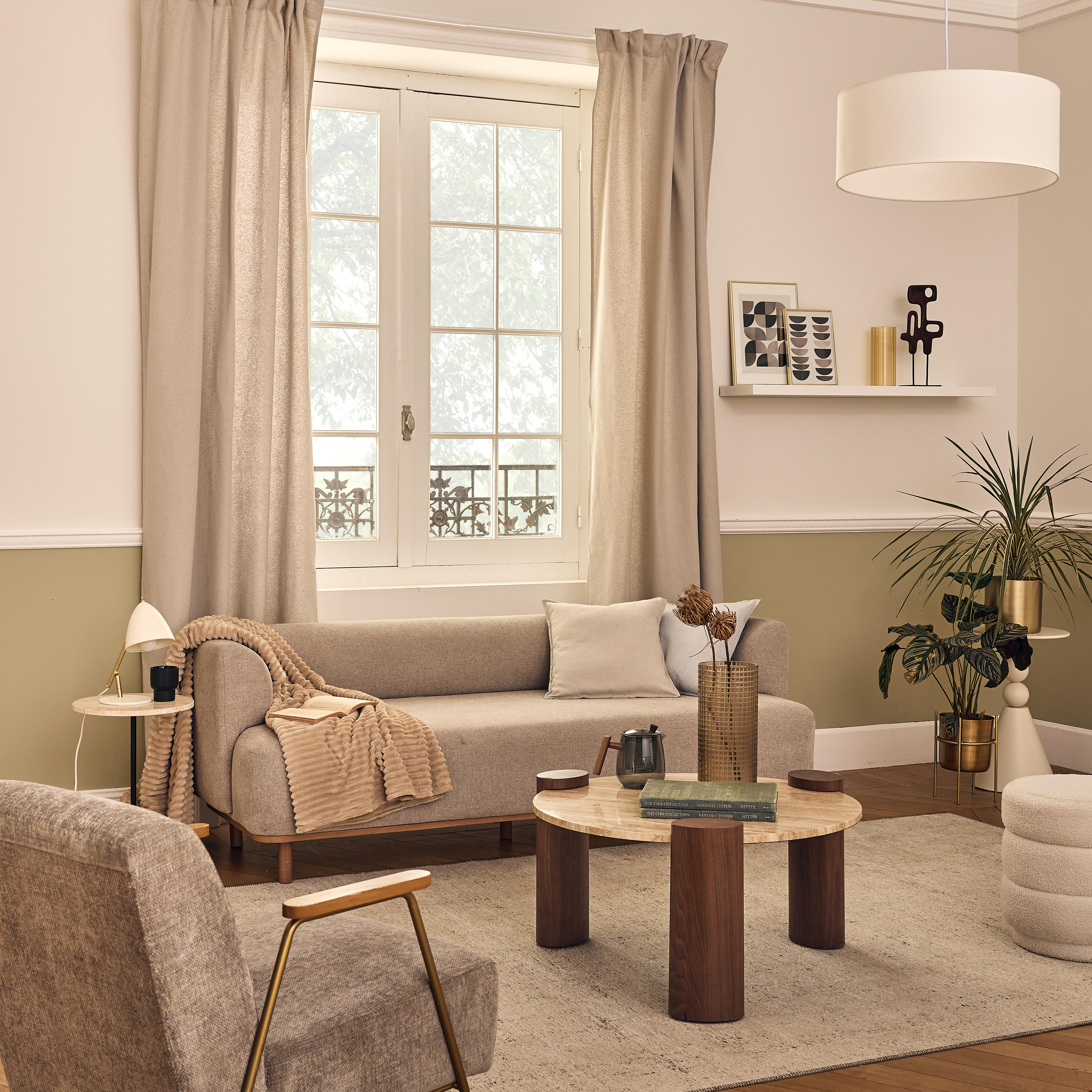 Manta franela Lena rectangular INSPIRE poliéster liso beige overlock y cosido de 200x220 cm - 7