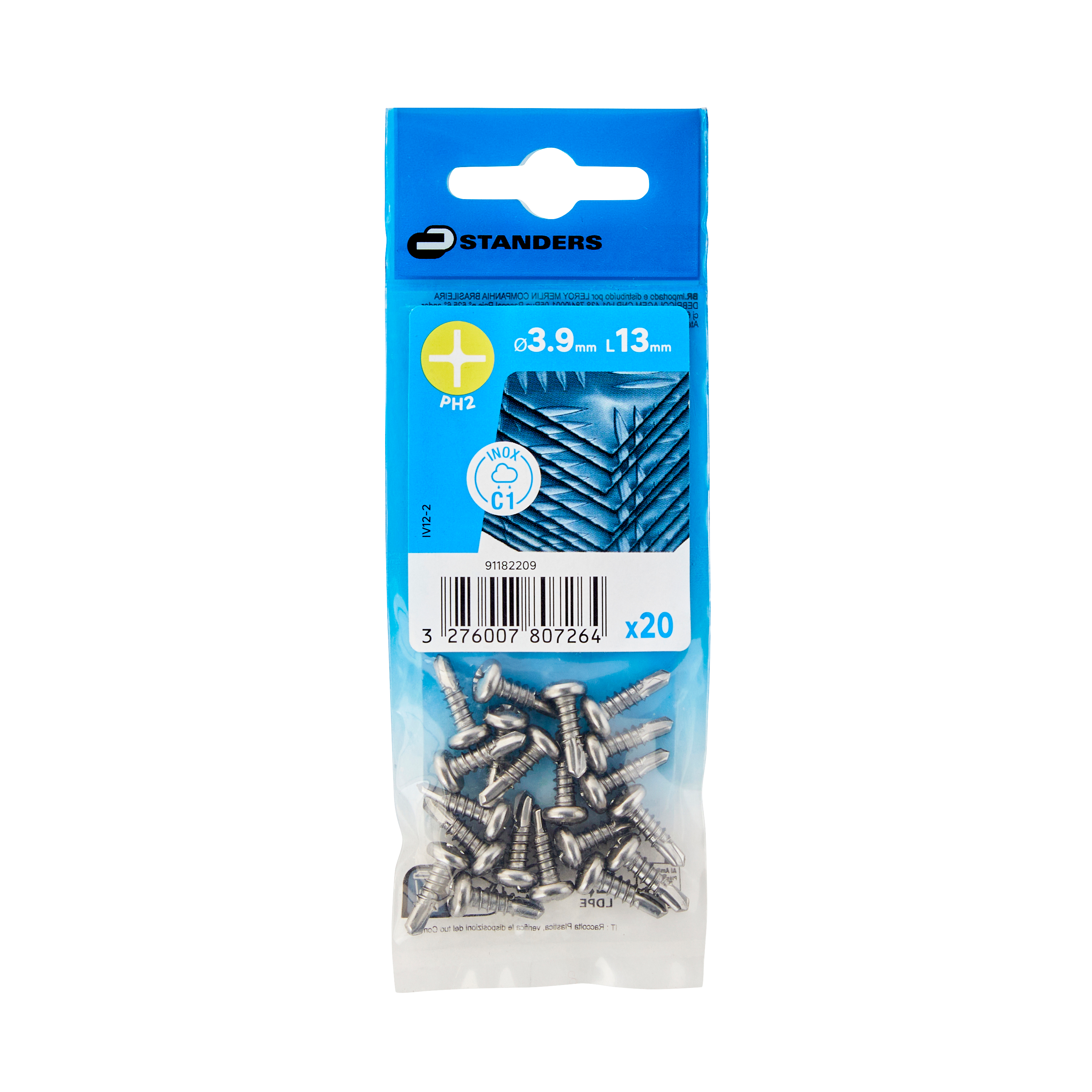 Wkręt samowiercący 3.9x13 mm stal nierdzewna inox łeb kulisty Phillips 20 sztuk Standres