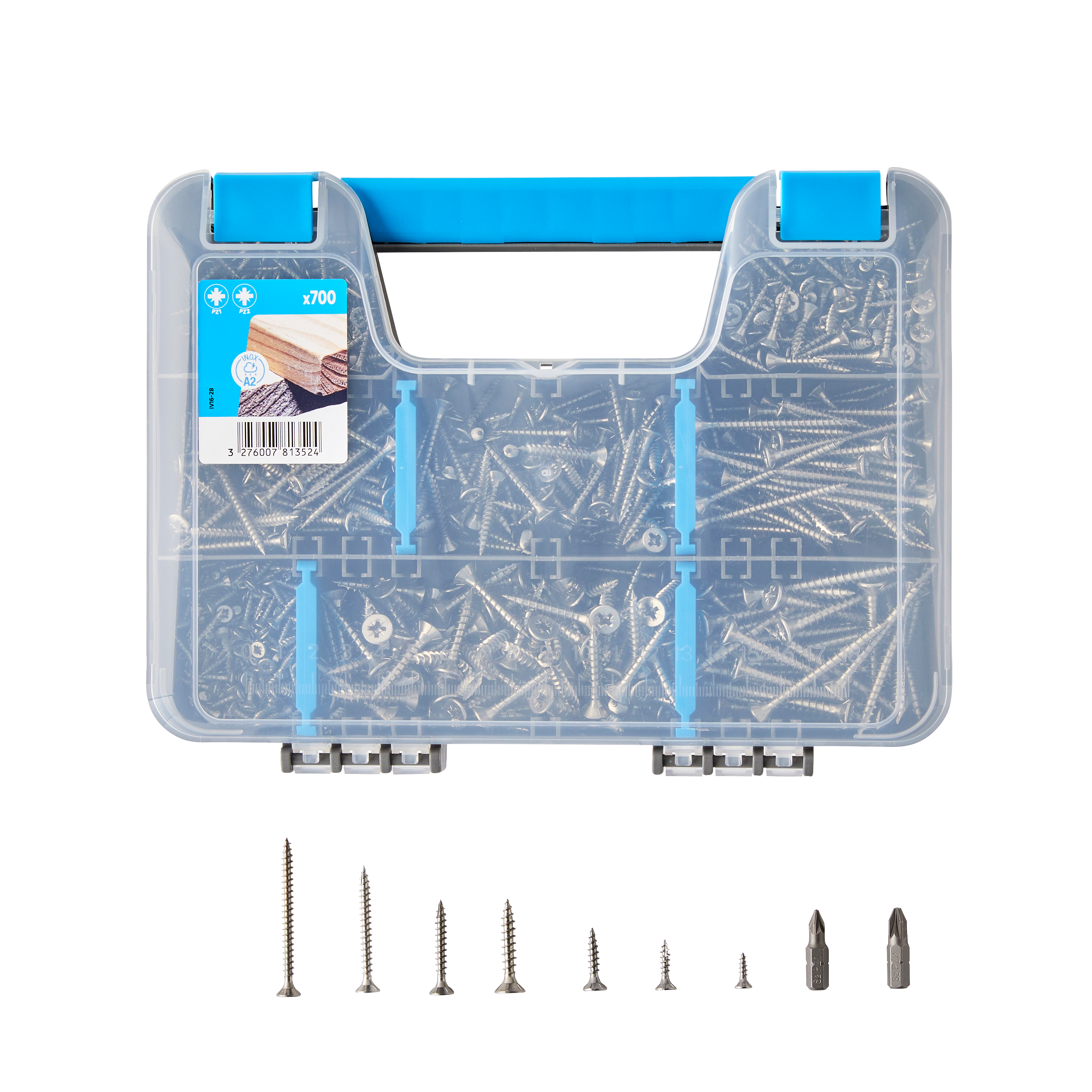 Kit de 700 tornillos de acero inoxidable STANDERS ø 3, 3.5, 4, 5 - 2