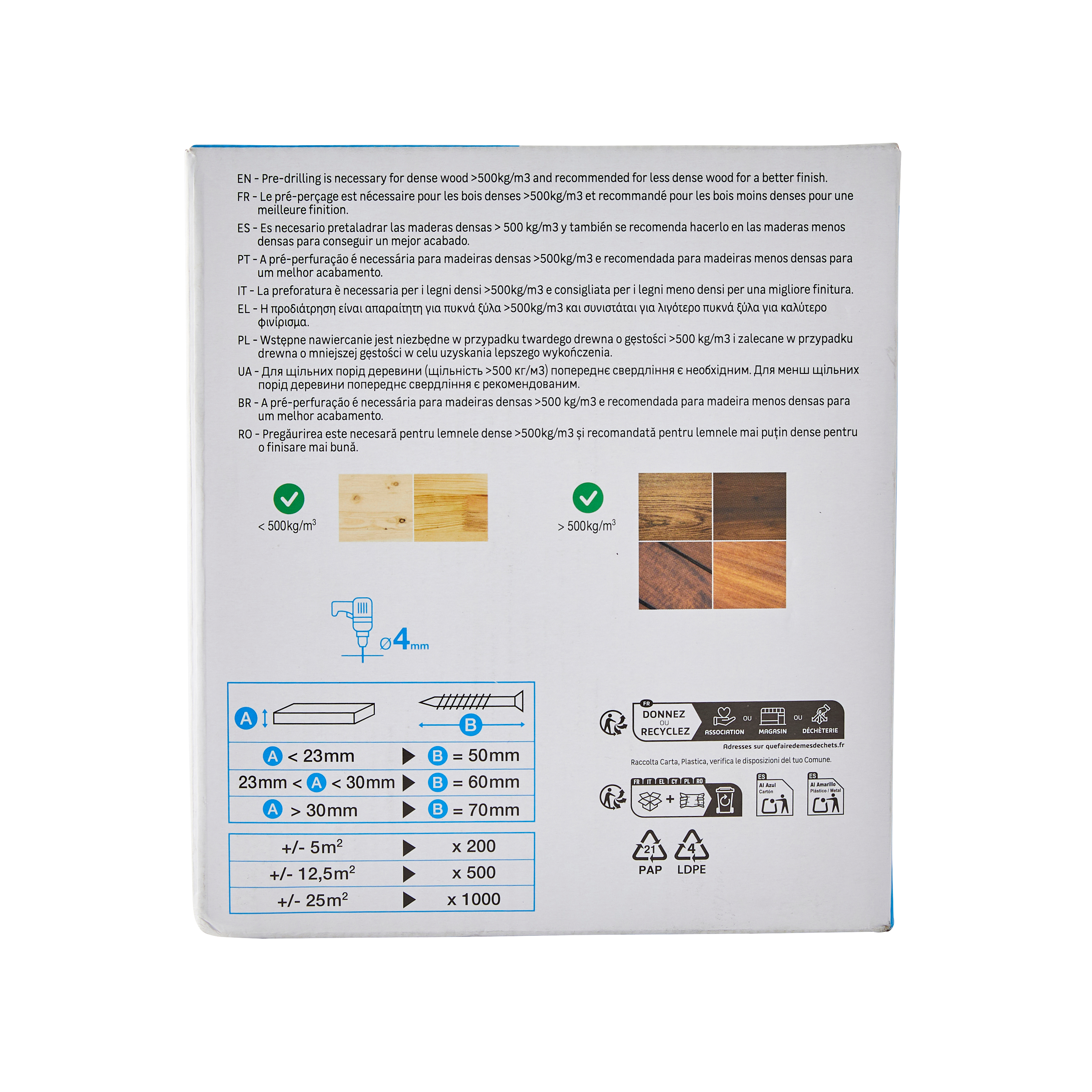 1000 vis TORX inox STANDERS, Ø5.0 x L.60.0 mm + 2 Embouts - 17