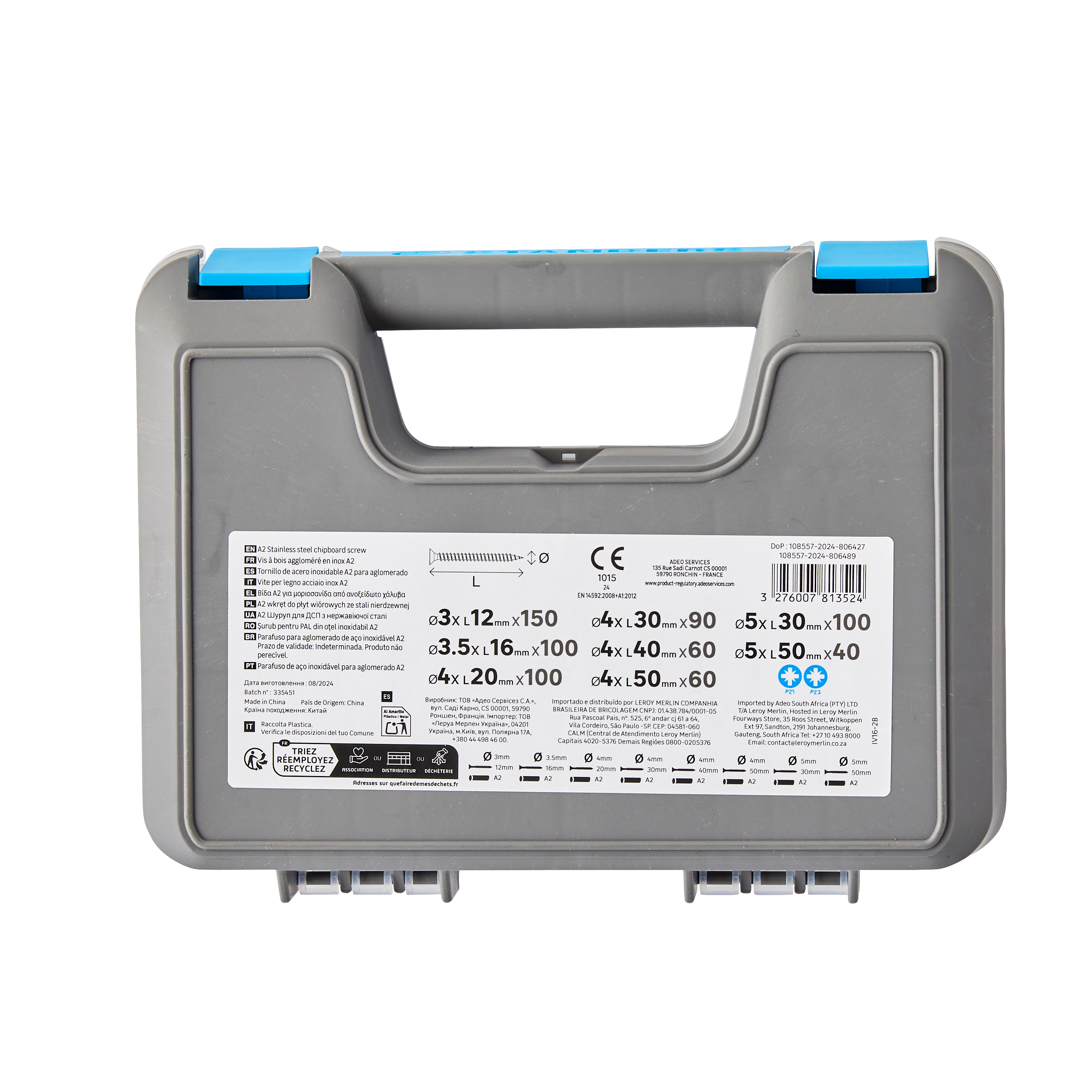 Kit de 700 tornillos de acero inoxidable STANDERS ø 3, 3.5, 4, 5 - 4