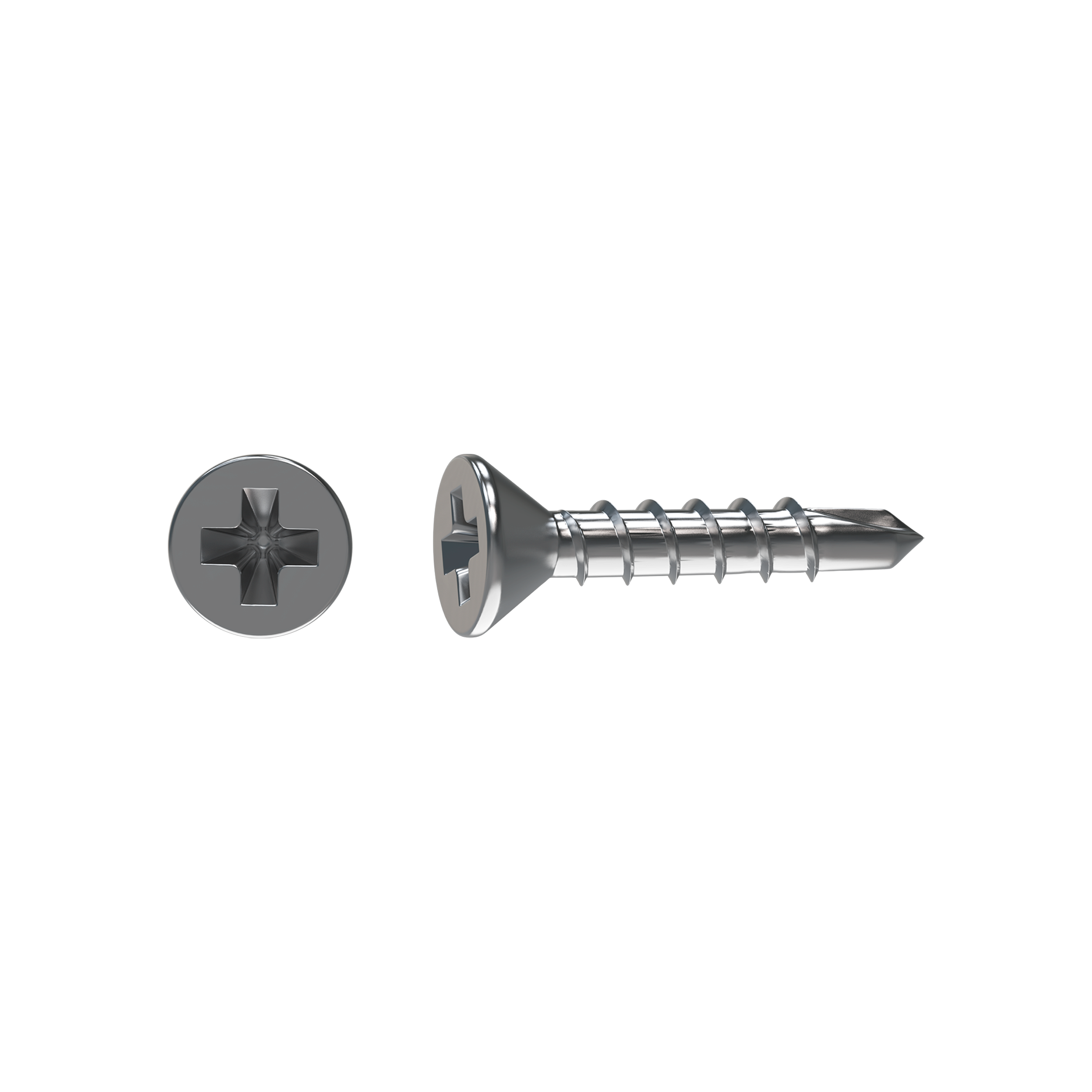 Wkręt do stali blachowkręt samowiercący 3.9x25 mm stal nierdzewna inox łeb stożkowy Phillips 20 sztuk Standres - 2
