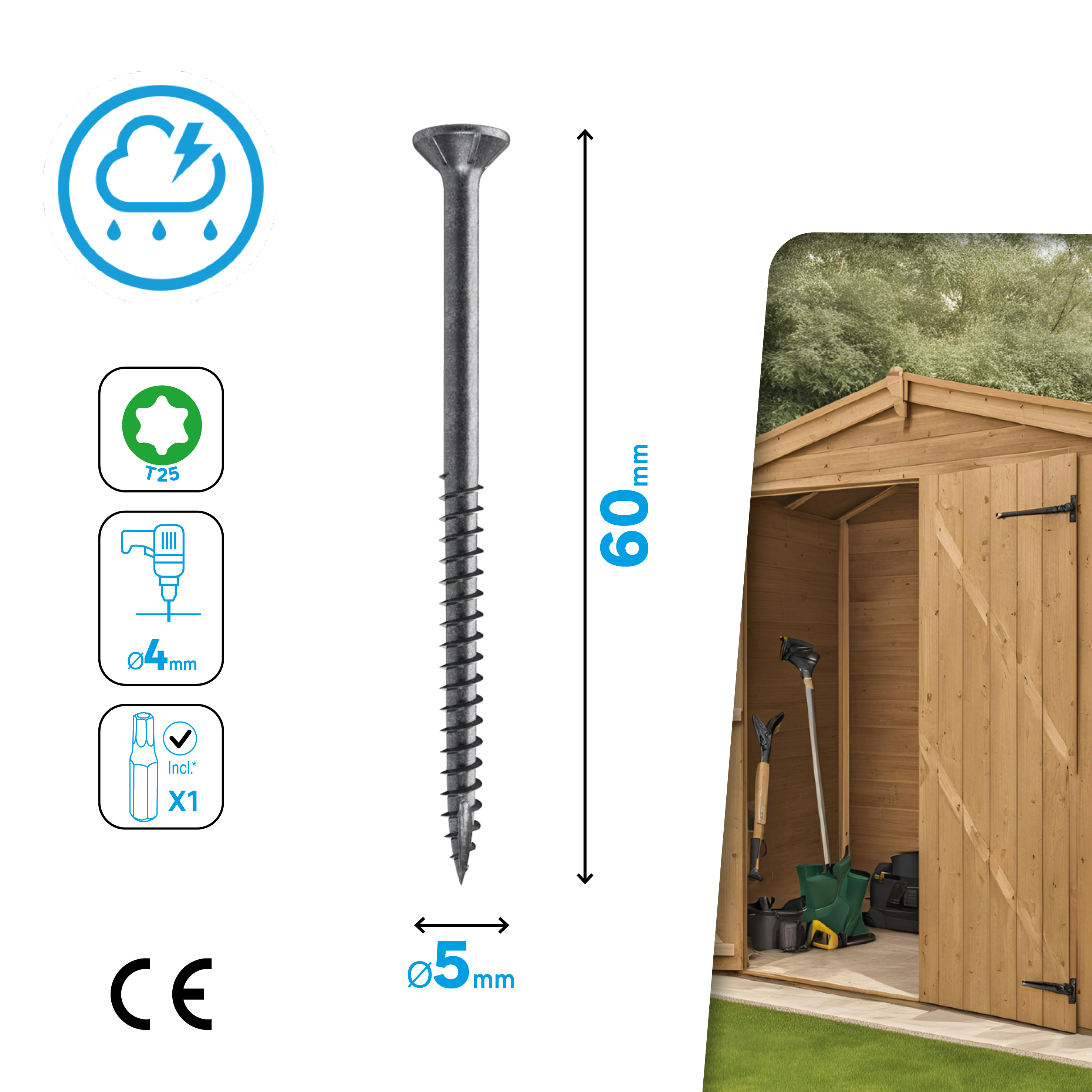 Caixa 400 Parafusos para deck ruspert STANDERS 5x60 + Bits - 11