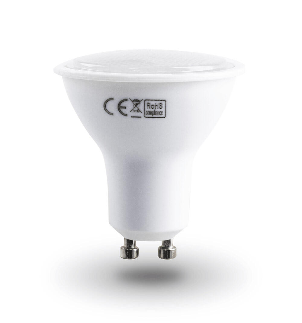 Bombilla led gu10 forma dicroica 315 lúmenes 3w color de la luz blanco cálido 3000k clase energética e
