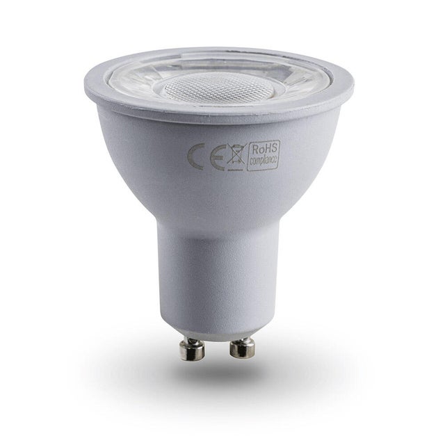 Bombilla decorativa LED GU10 forma dicroica 525 lúmenes 5W color de la luz blanco cálido 3000K clase energética E