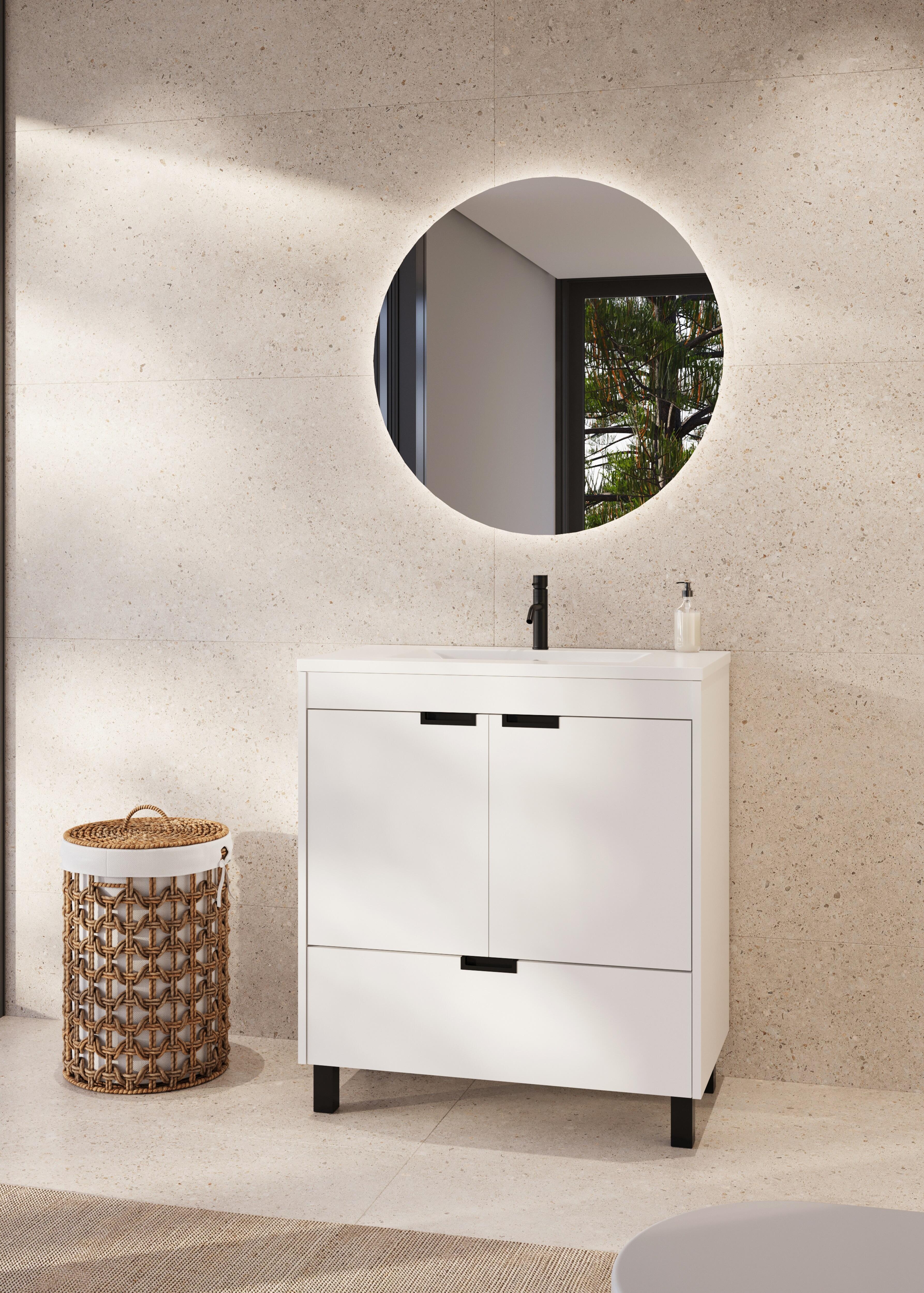Mueble de baño con lavabo carol blanco 80x45 cm