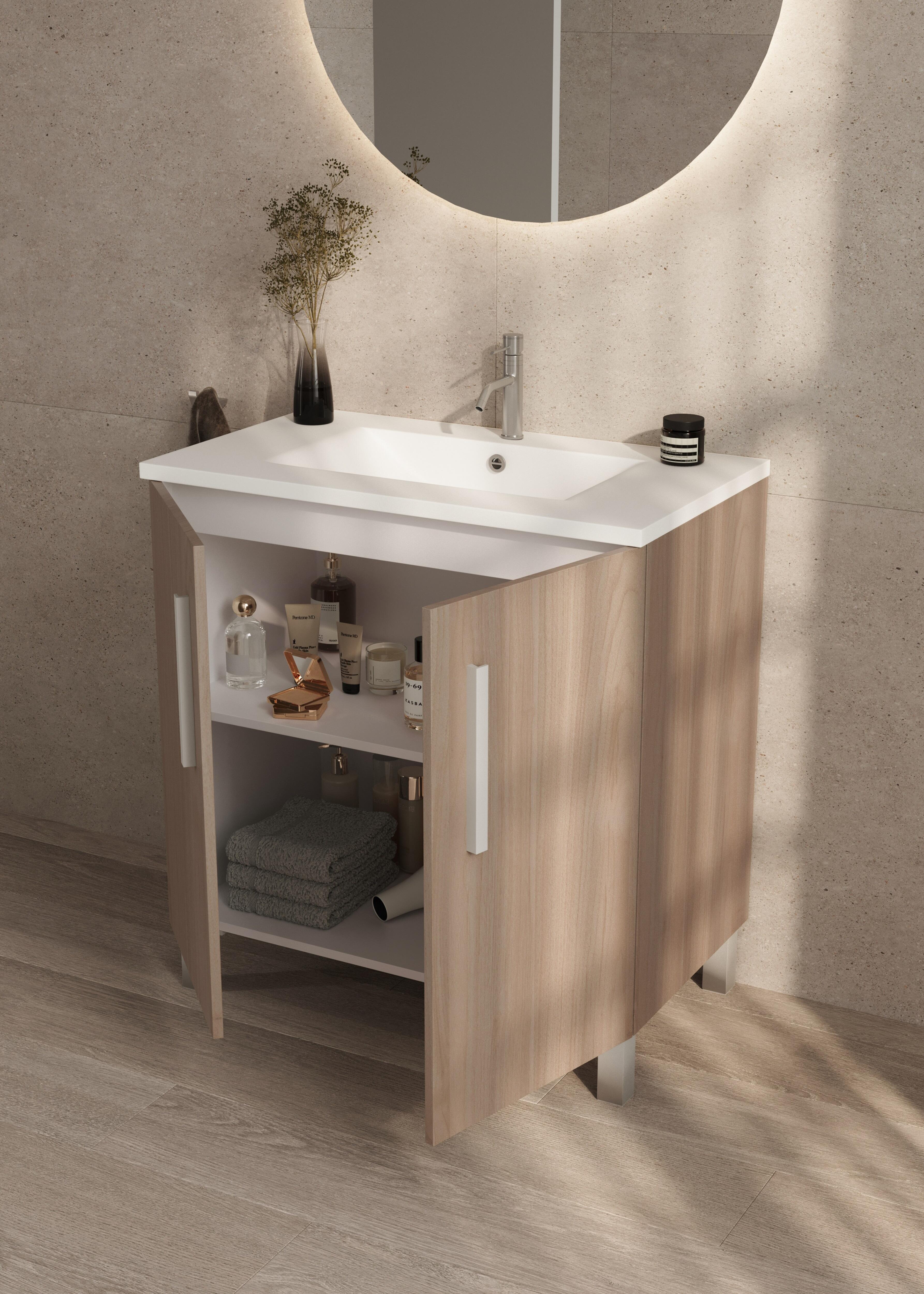 Mueble de baño Nerea nogal 80x45cm - 3