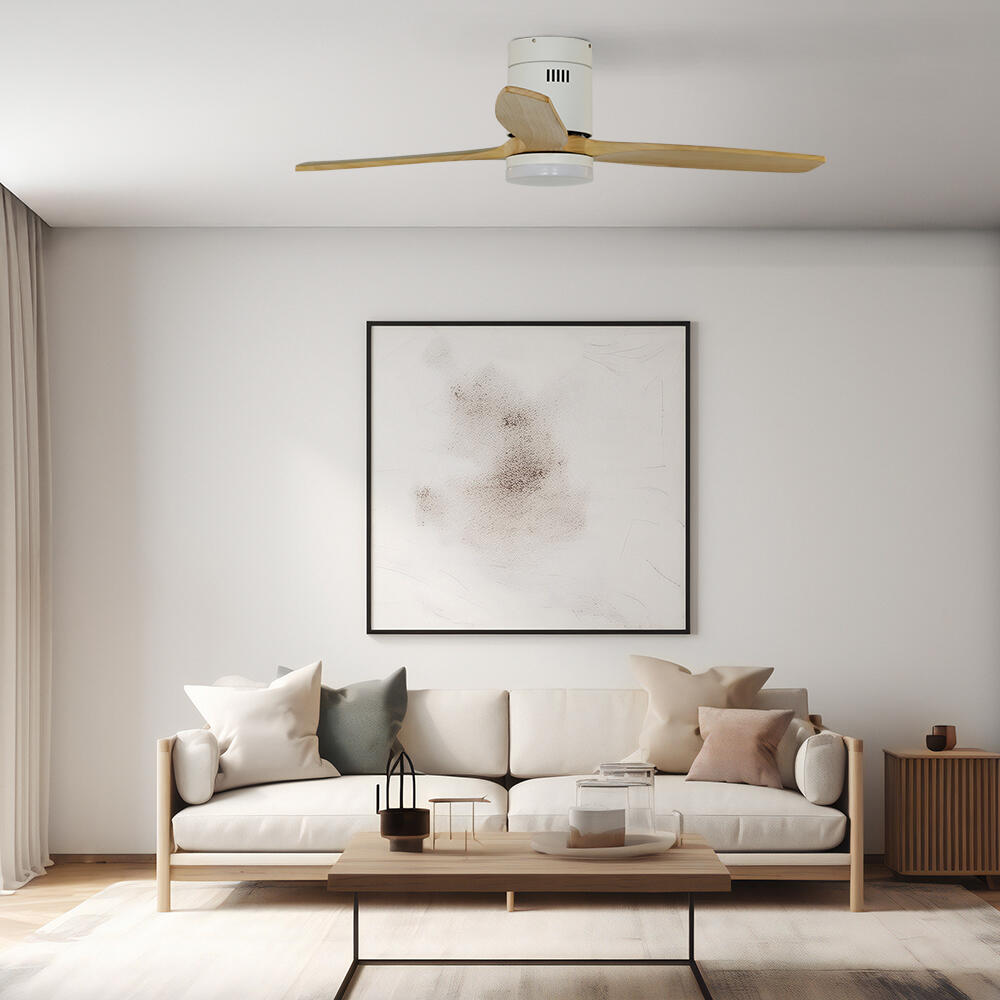 Ventoinha de teto com lâminas com fonte de luz 3 pás 122 CM LED 1800 lm branco 85-858-20-102 - 10