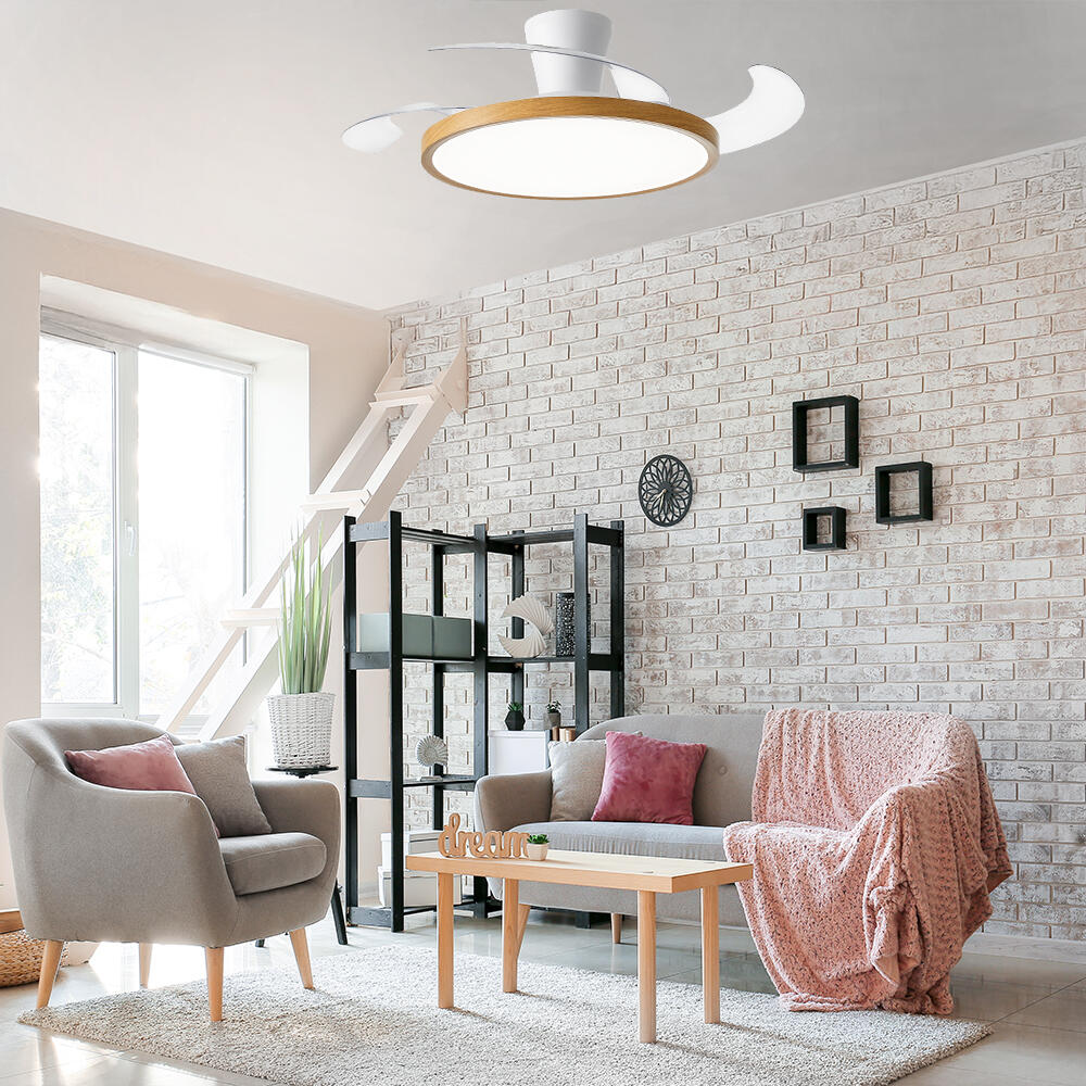 Ventoinha de teto retrátil com fonte de luz 3 pás 102 CM LED 4725 lm branco 85-454-54-102 - 6