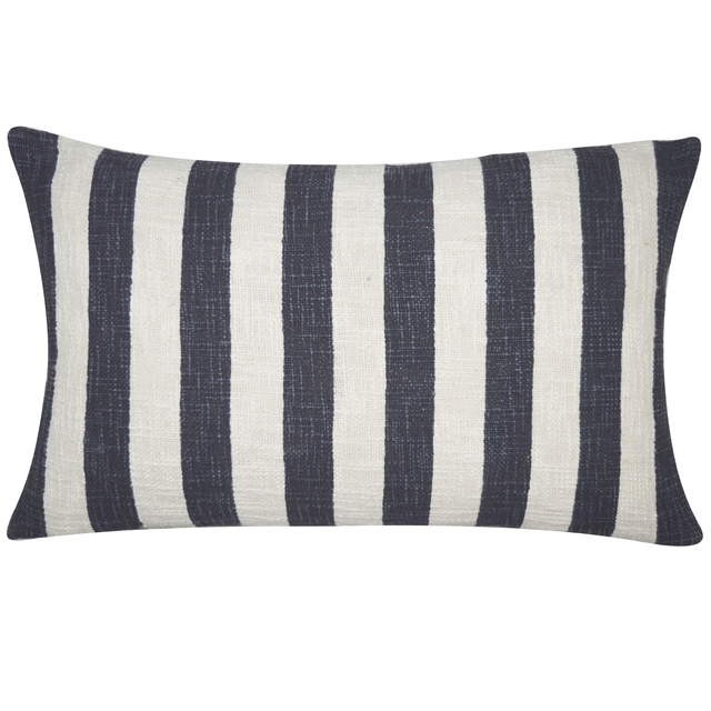 Cojín decorativo rectangular Eligio algodón rayas negro crema doble cara INSPIRE 40x60cm
