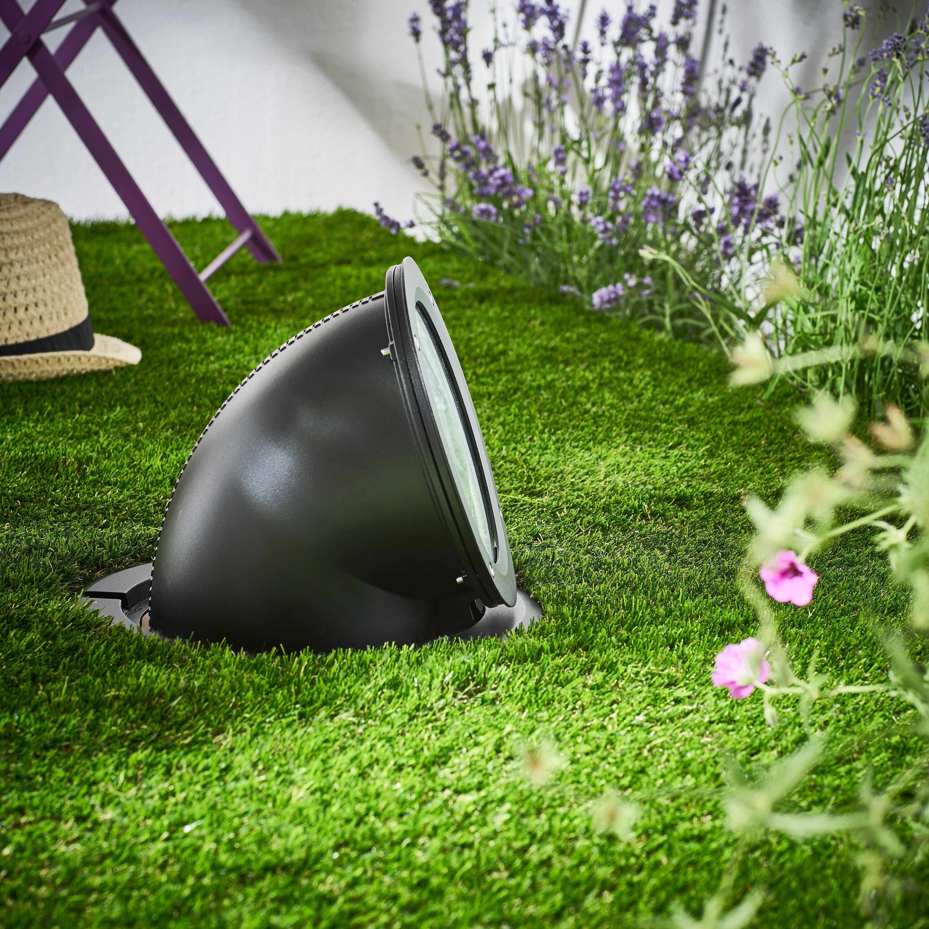 Portafaretto da incasso in alluminio E27 nero tondo IP67 INSPIRE - 4