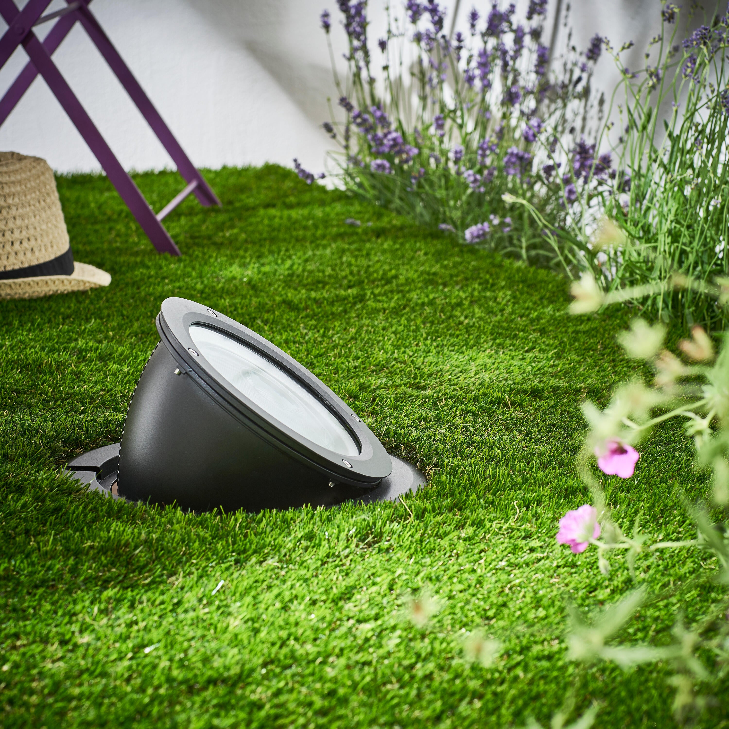 Portafaretto da incasso in alluminio E27 nero tondo IP67 INSPIRE - 5