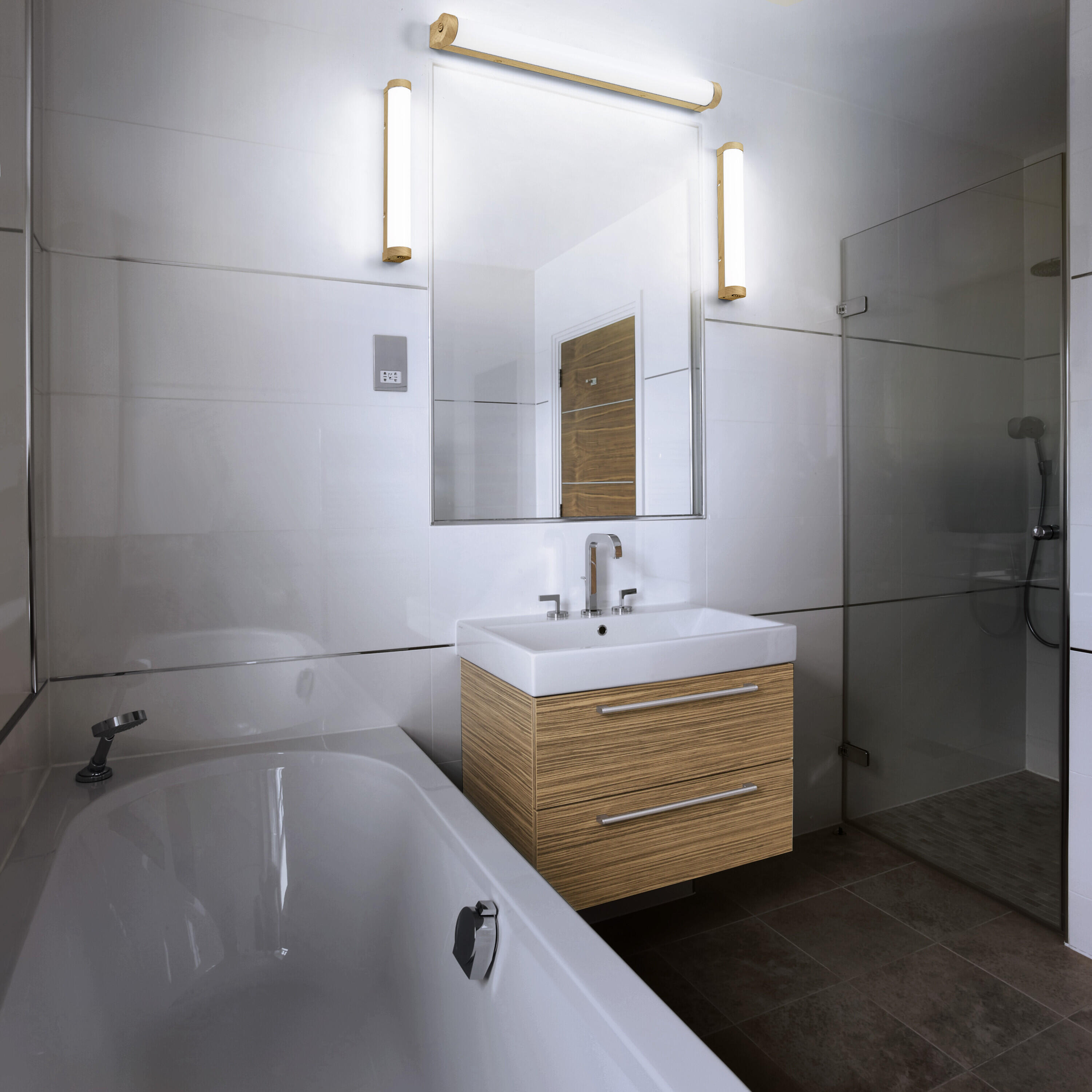 Réglette salle de bain LED Orbis L40 cm blanc chaud/neutre coloris bois LEDVANCE - 4