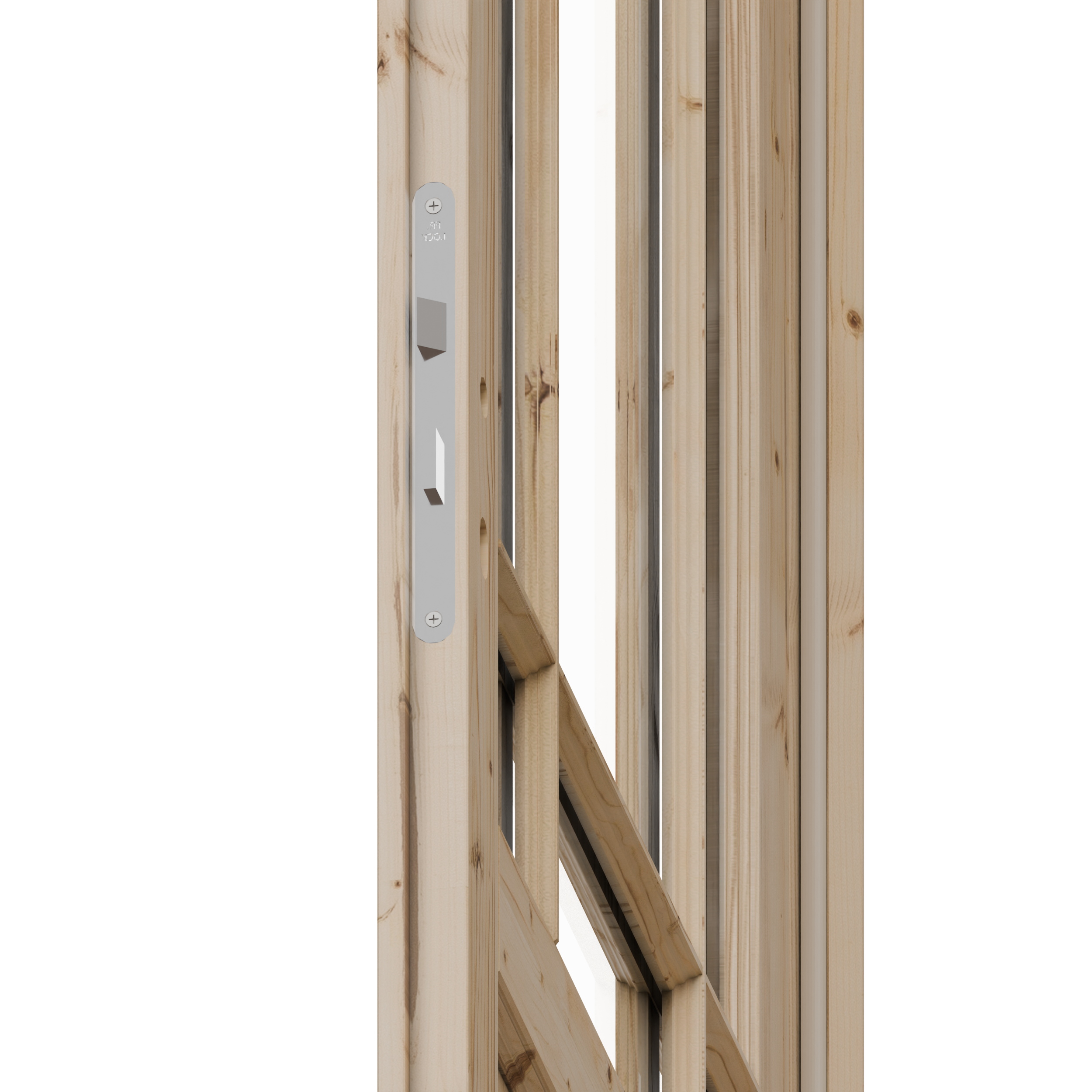 Bloc-porte fin de chantier Rosalie vitré épicéa, H.204 x l.73cm, poussant droit - 6