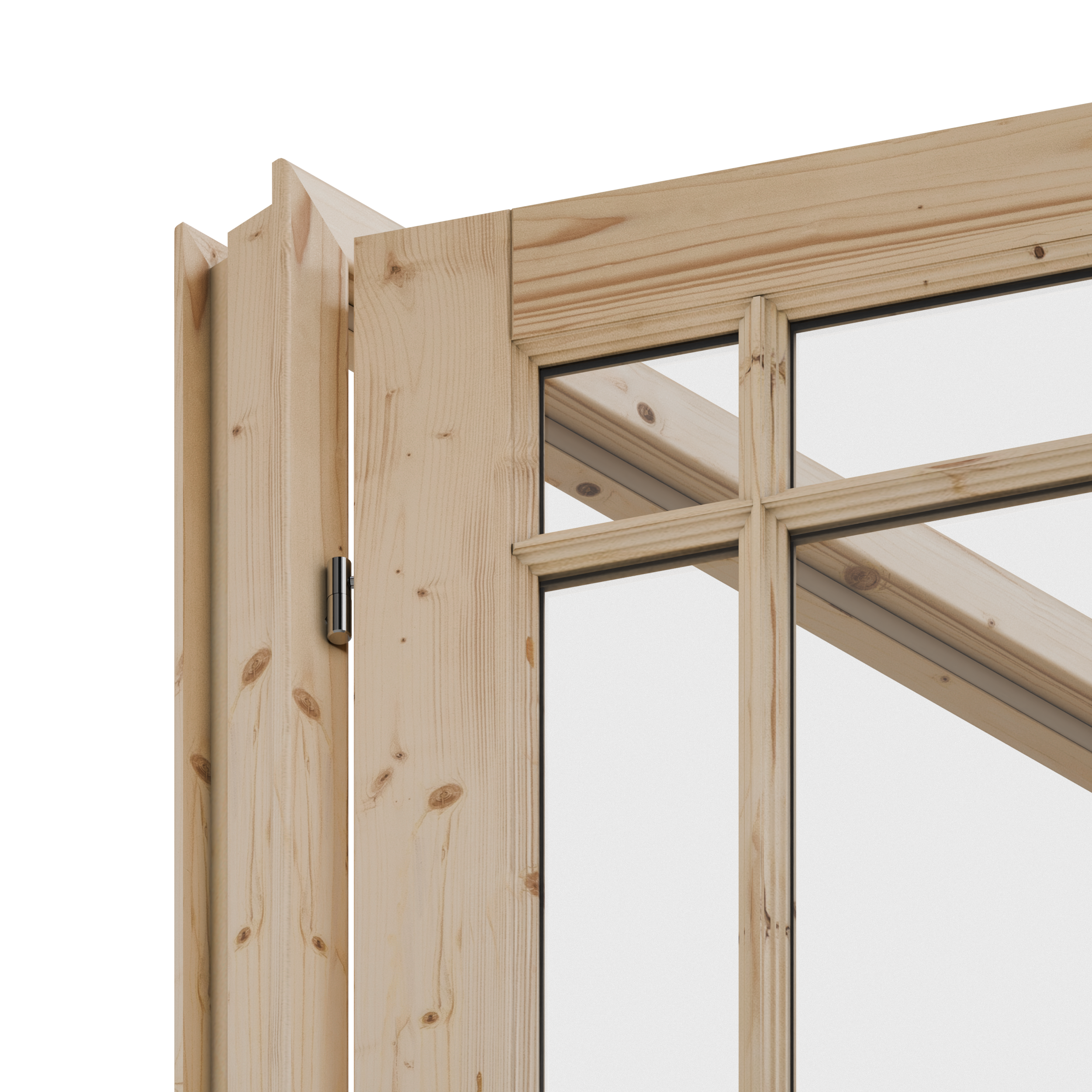 Bloc-porte fin de chantier Rosalie vitré épicéa, H.204 x l.73cm, poussant droit - 8