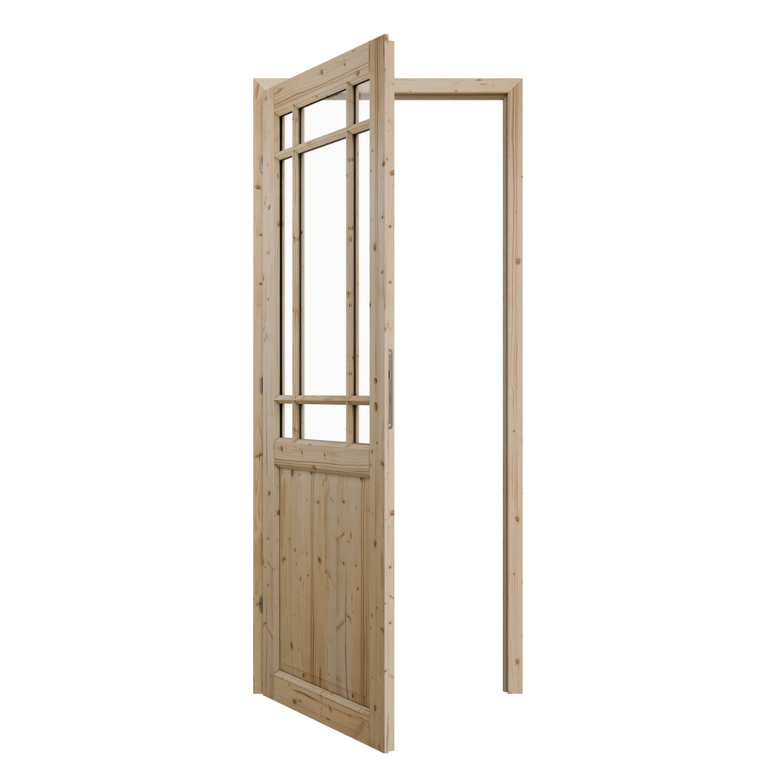 Bloc-porte fin de chantier Rosalie vitré épicéa, H.204 x l.73cm, poussant droit - 4