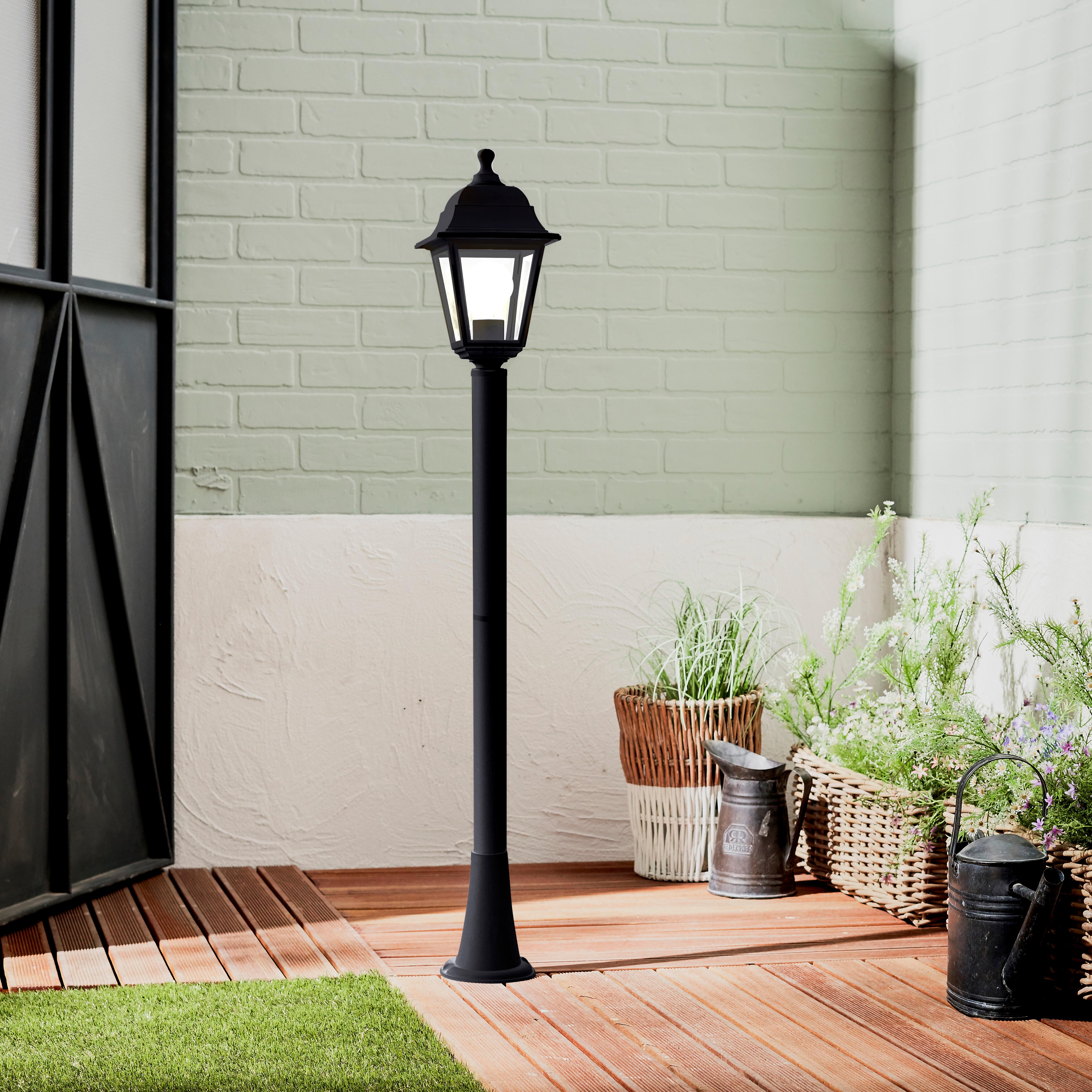 Lampa ogrodowa słupek Sima E27 105 cm czarna IP44 - 5
