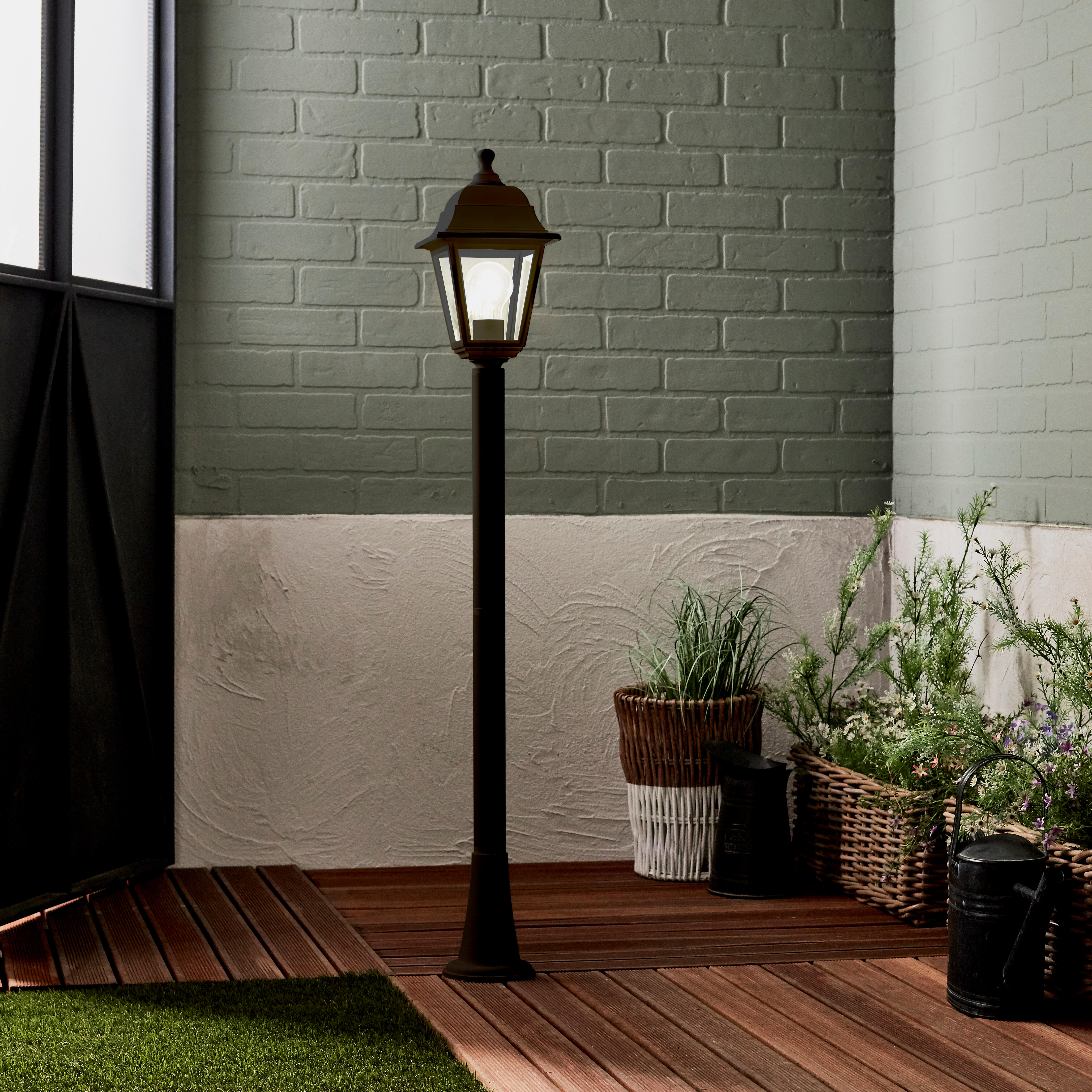 Lampa ogrodowa słupek Sima E27 105 cm czarna IP44 - 3