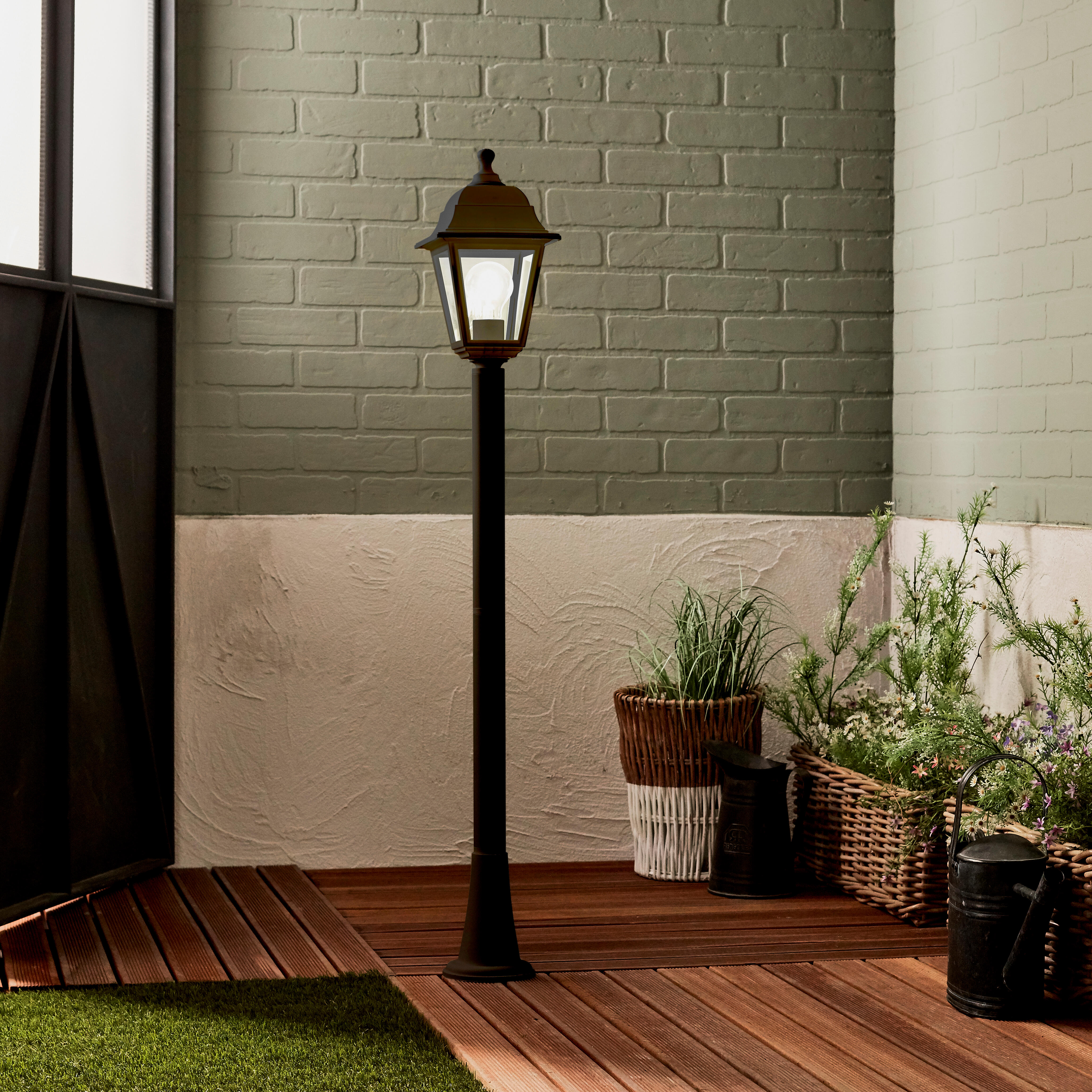 Lampa ogrodowa słupek Sima E27 105 cm czarna IP44 - 4
