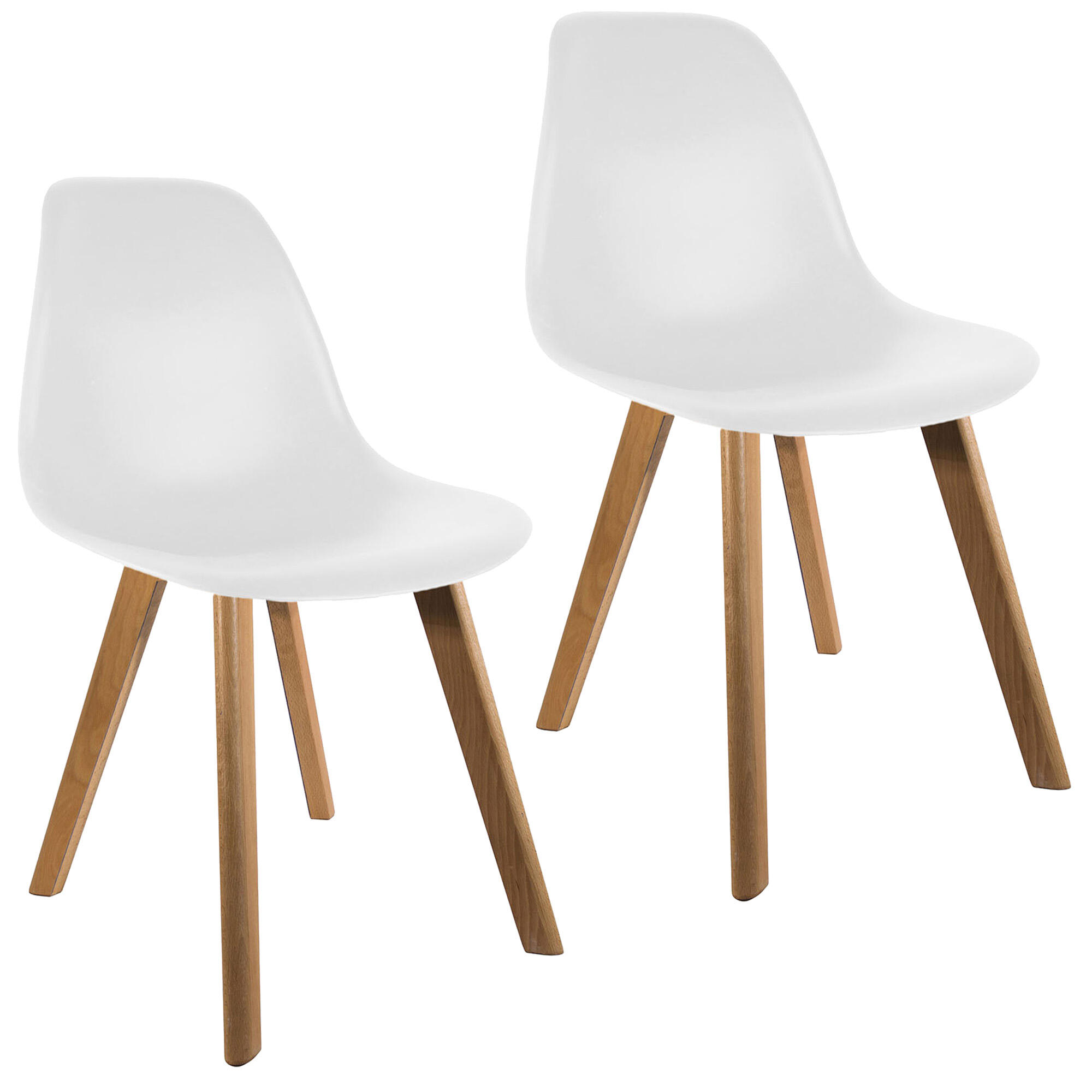Set 2 sillas de comedor infantil scandin color blanco