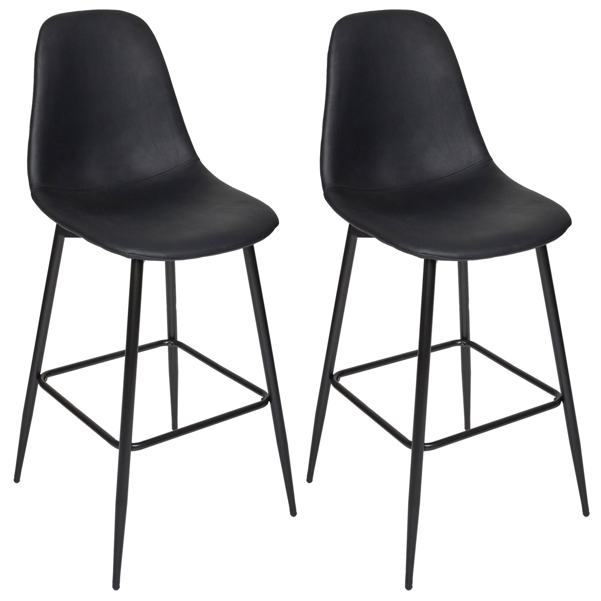 Set de 2 taburetes amber cmp negro 106x46x53.5cm