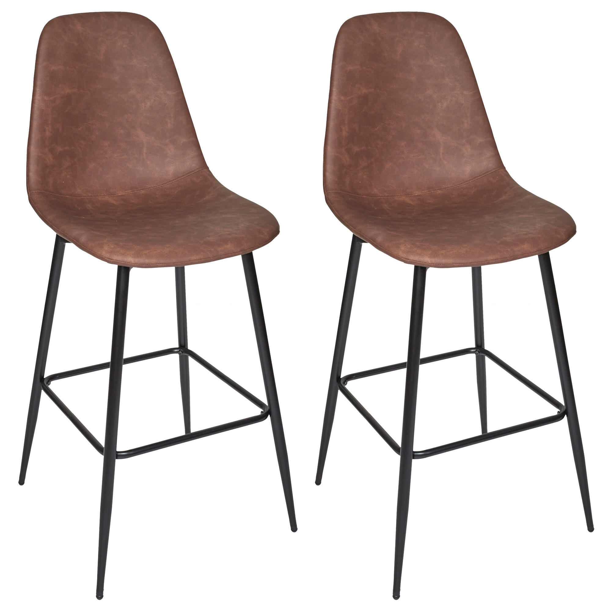 Set de 2 taburetes amber cmp marrón 106x46x53.5cm