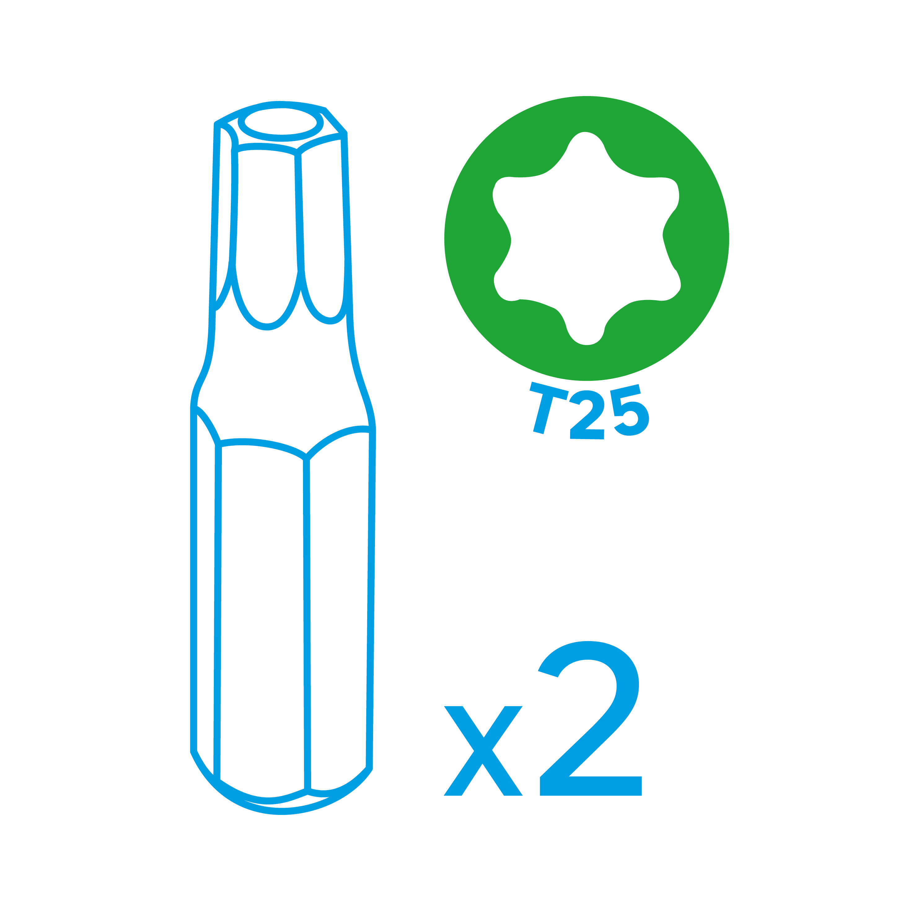 1000 vis TORX inox STANDERS, Ø5.0 x L.60.0 mm + 2 Embouts - 15