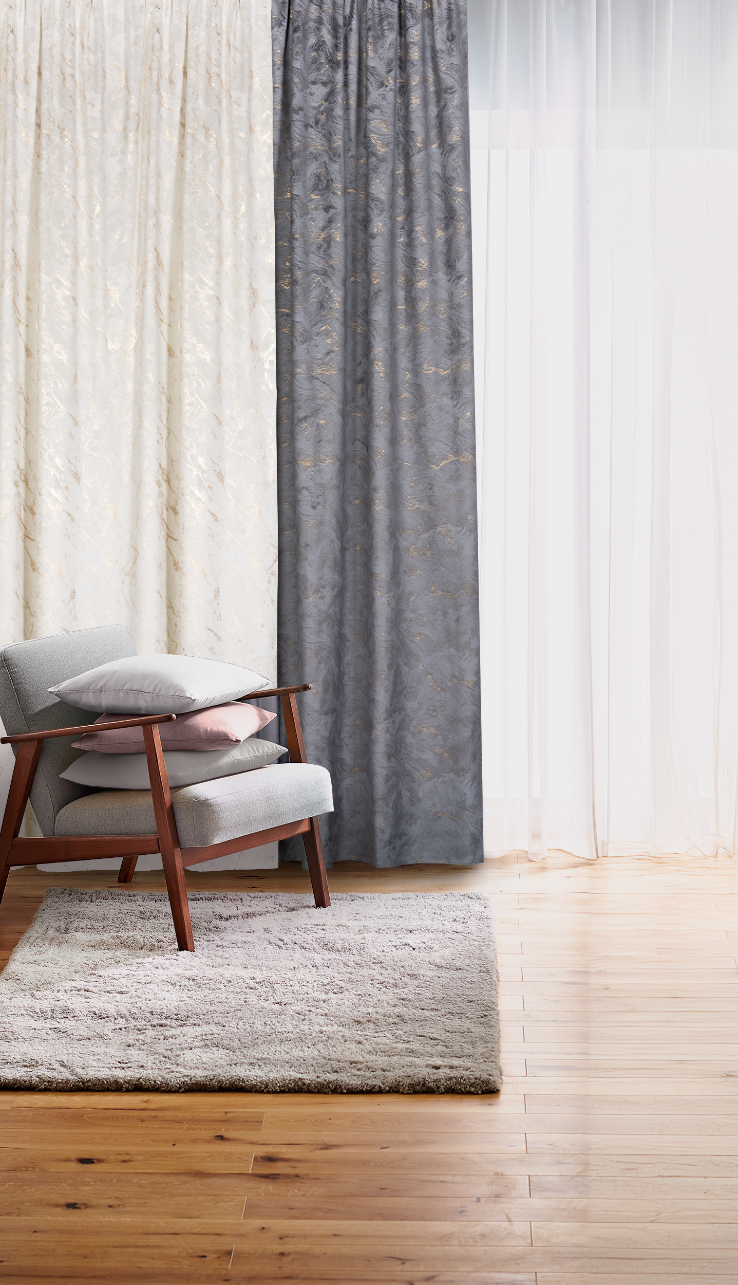 Firana na taśmie Polyone 300 x 280 cm biała Inspire - 8