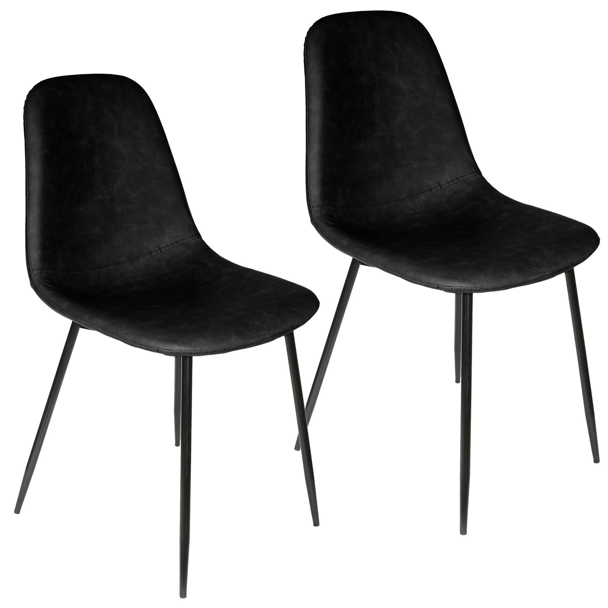 Set 2 sillas de comedor amber color negro