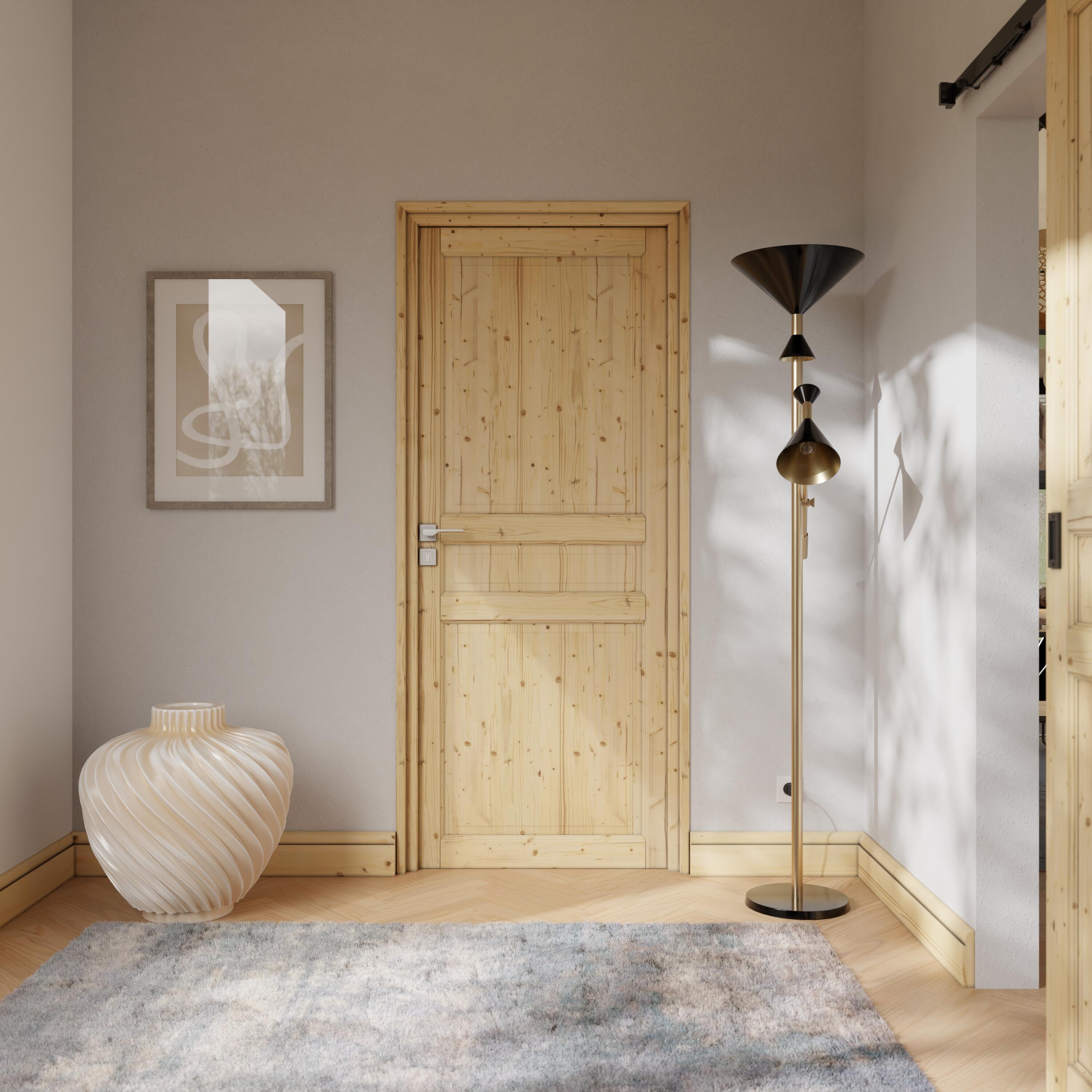 Bloc-porte fin de chantier Rosalie épicéa, H.204 x l.83 cm, poussant droit - 2