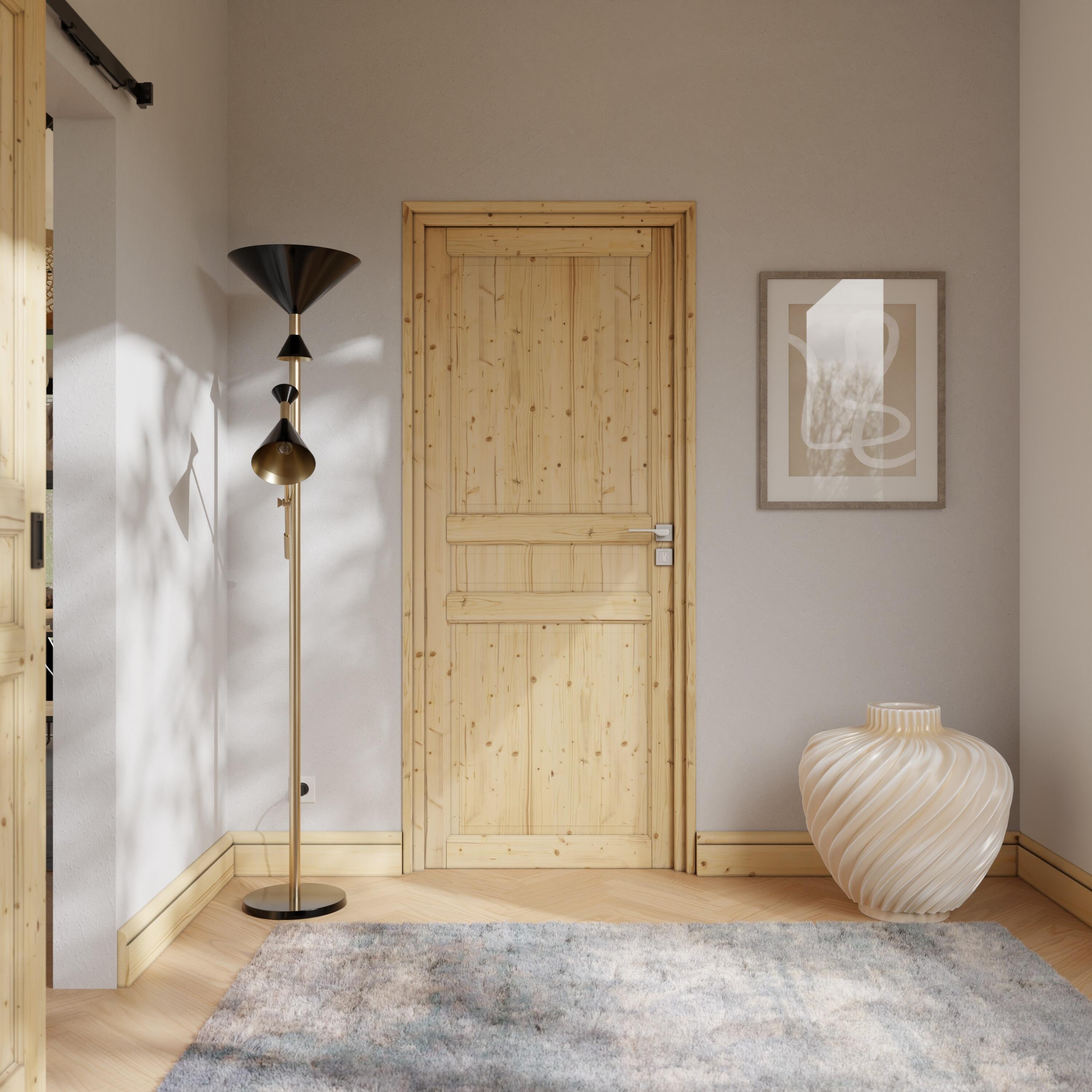 Bloc-porte fin de chantier Rosalie épicéa, H.204 x l.73 cm, poussant droit - 2