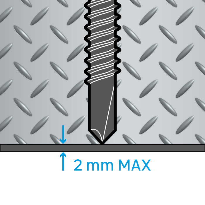 Parafusos para metal, para uma espessura máxima de 2 mm