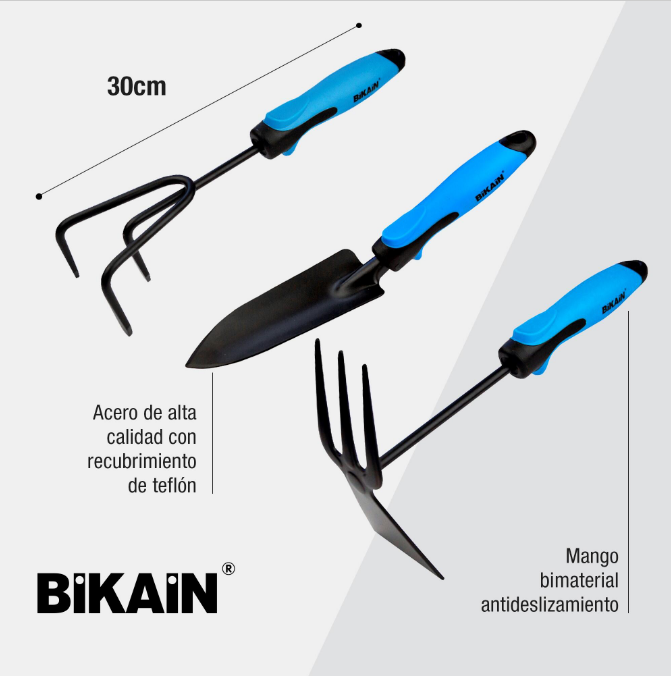 Kit de herramientas BIKAIN pala + lanza y horquilla + cultivador - 3