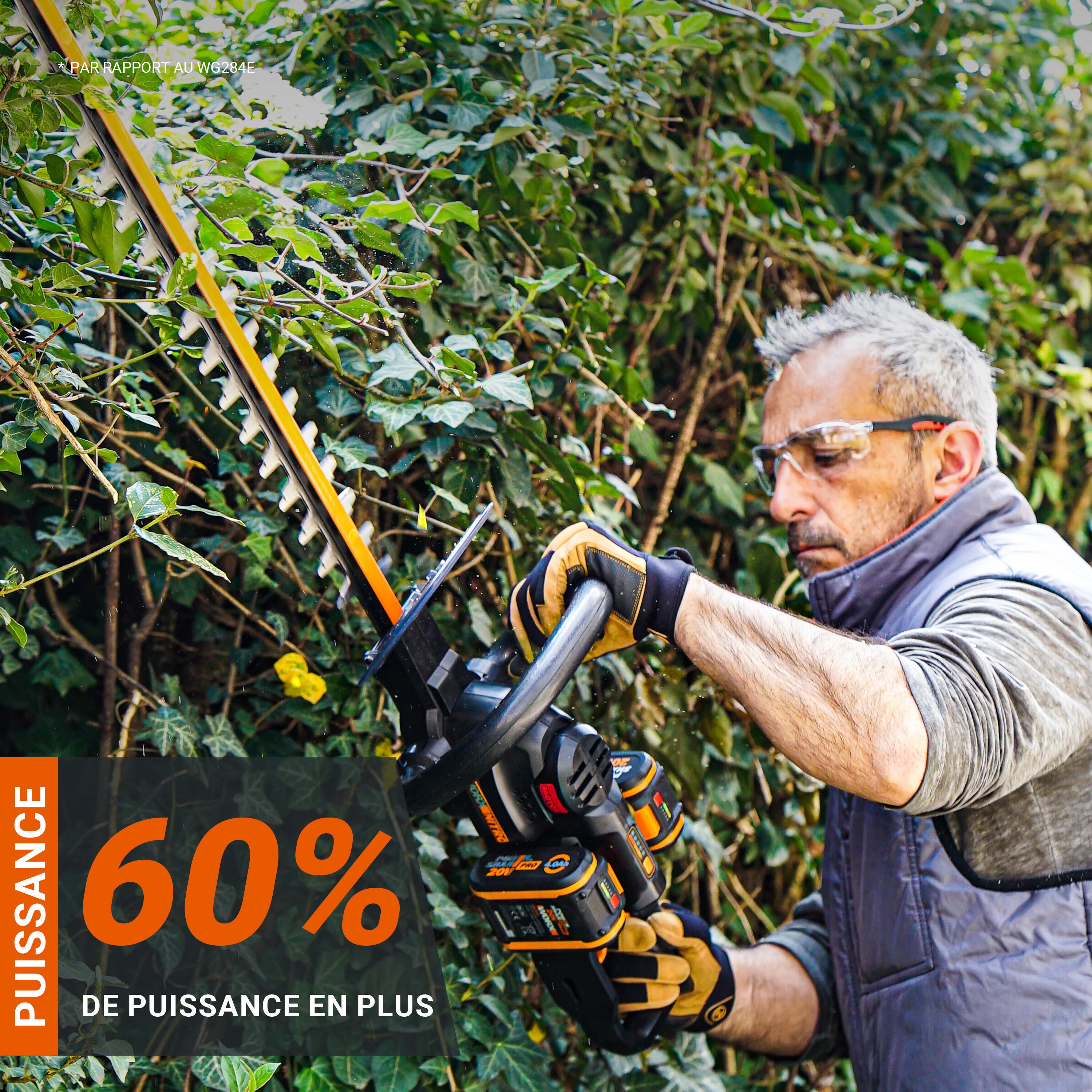 Taille-haies 2*20V 58cm WORX - WG286E.9 (sans batterie ni chargeur) - 4