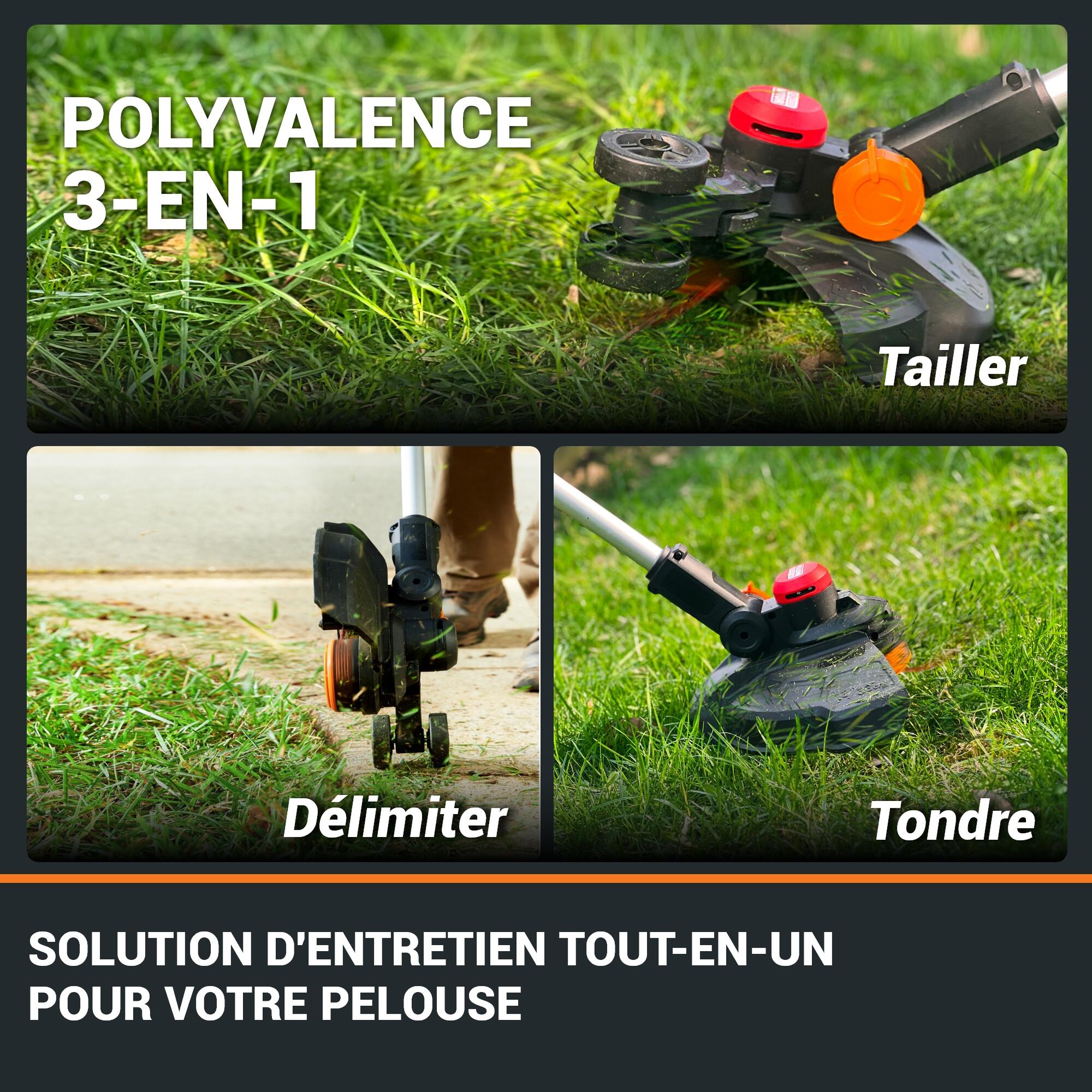 Coupe-bordures 3en1 20V 33cm WORX - WG173E (1 batterie 4Ah et chargeur) - 4
