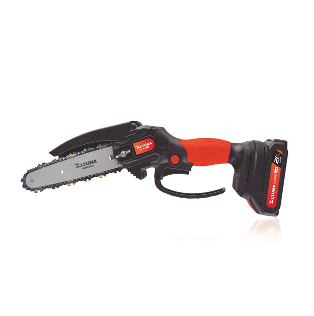 Mini Motoserra a bateria 800 w  capacidade de corte 150 mm 2 baterias 21 v
