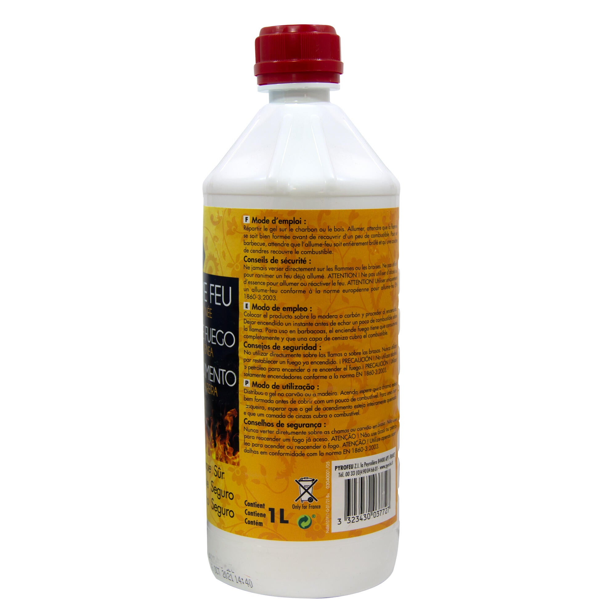 Gel de encendido para estufa de leña SANEPLAST Pyrofeu 1L - 3