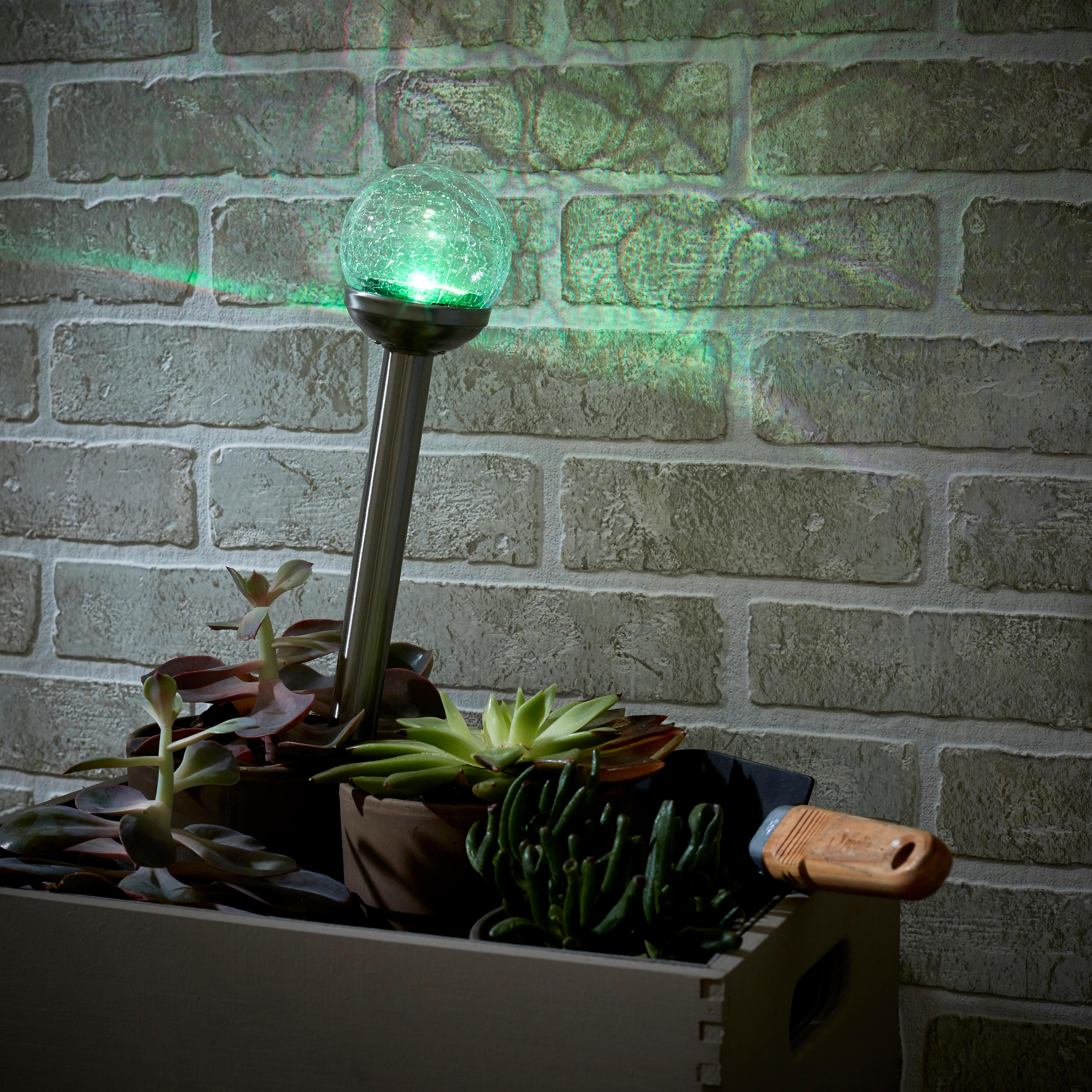 Kula solarna wbijana Ferula srebrna 8 cm RGB IP44 LED Inspire - 7