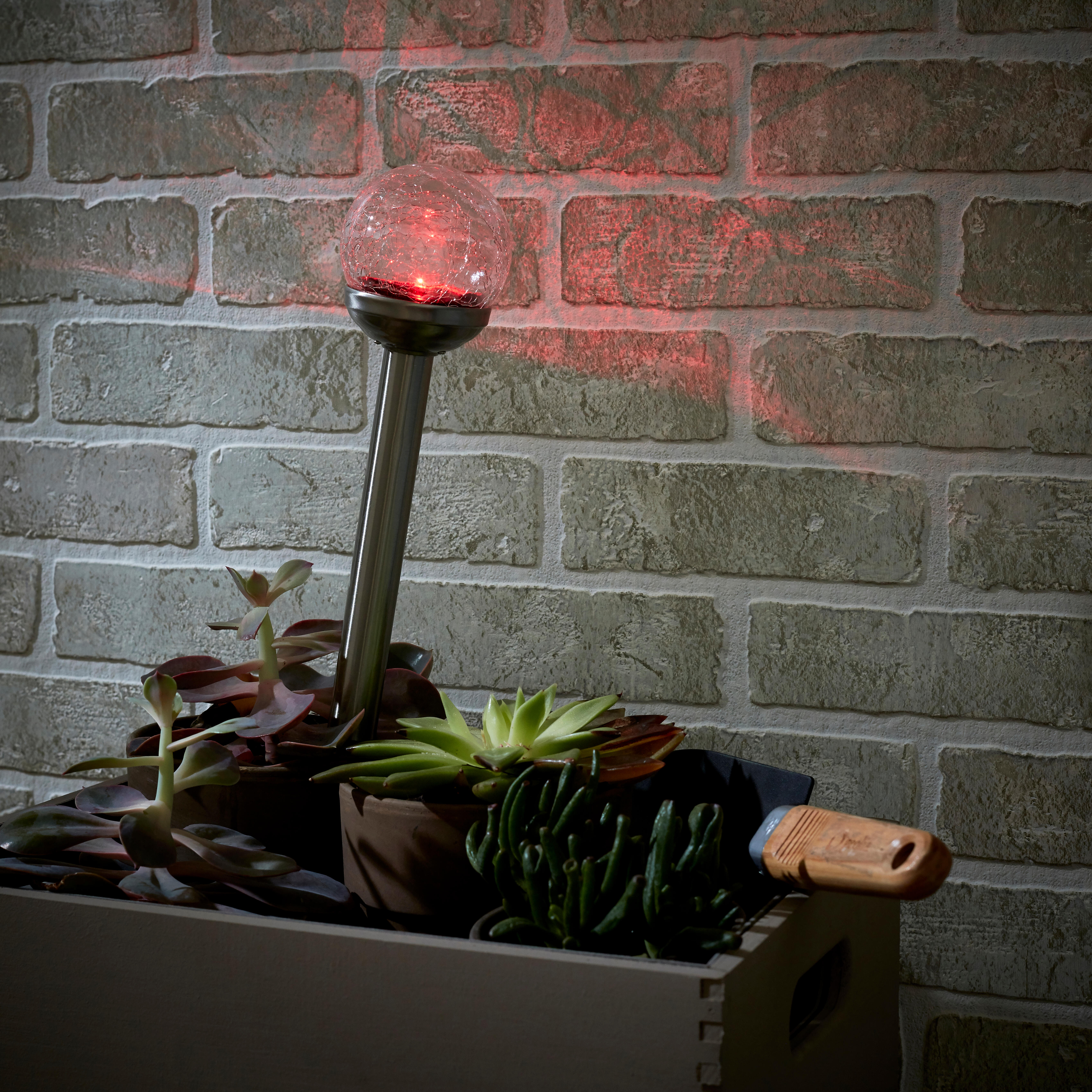 Kula solarna wbijana Ferula srebrna 8 cm RGB IP44 LED Inspire - 8