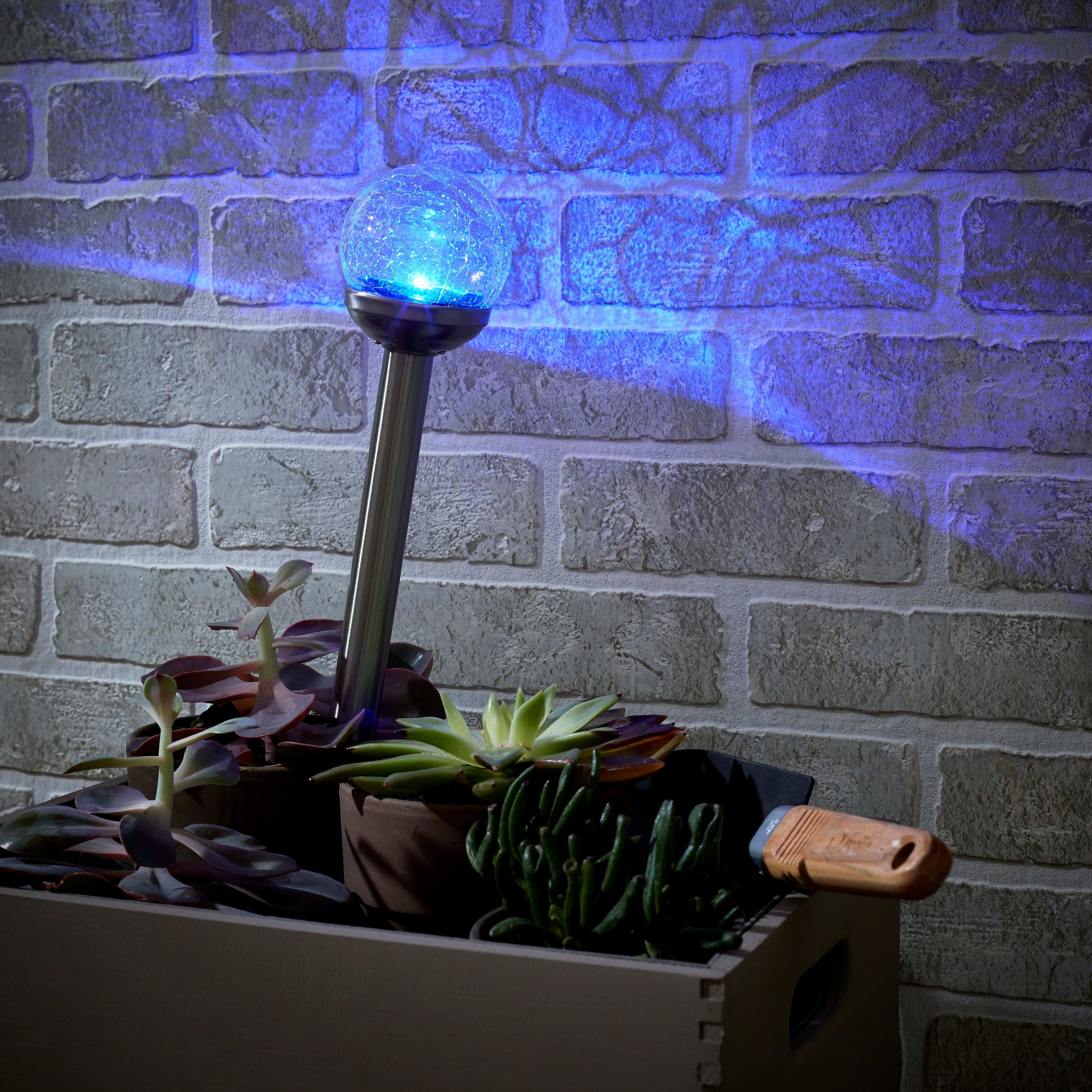 Kula solarna wbijana Ferula srebrna 8 cm RGB IP44 LED Inspire - 9